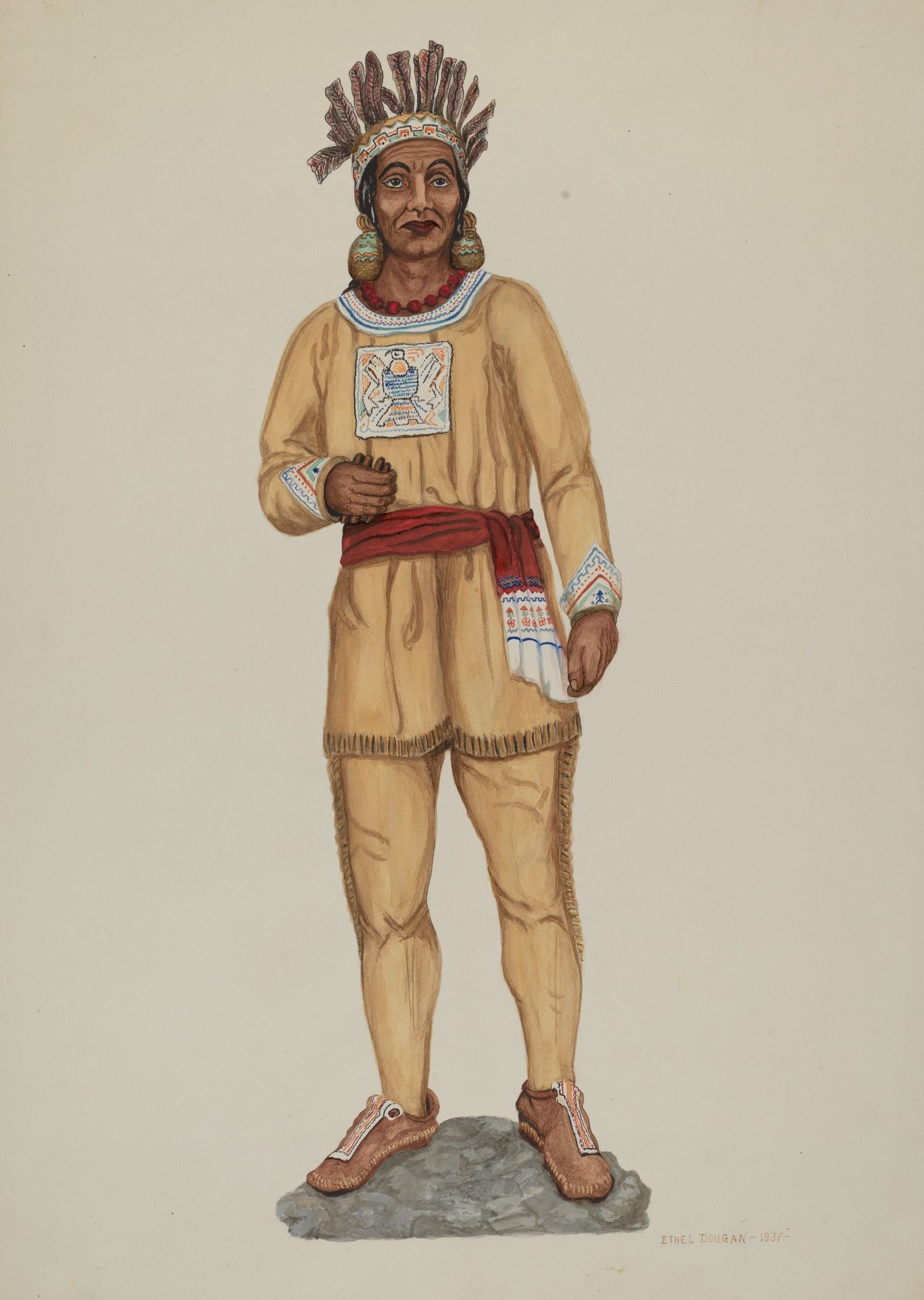 Cigar Store Indian by Ethel Dougan