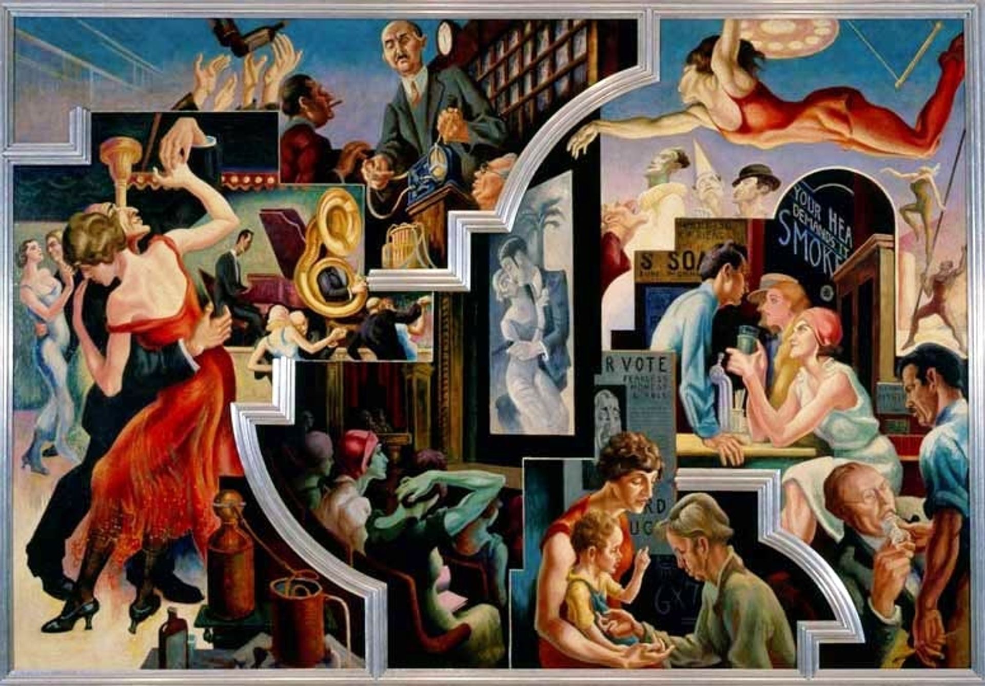 City Activities with Dance Hall by Thomas Hart Benton
