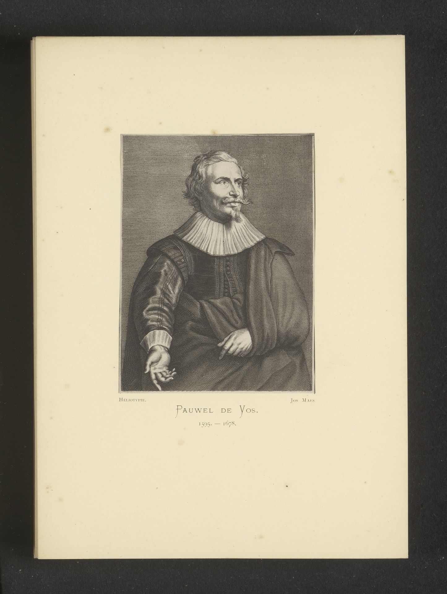 Reproductie van een gravure van een portret van Paul de Vos door Adriaen Lommelin by Joseph Maes