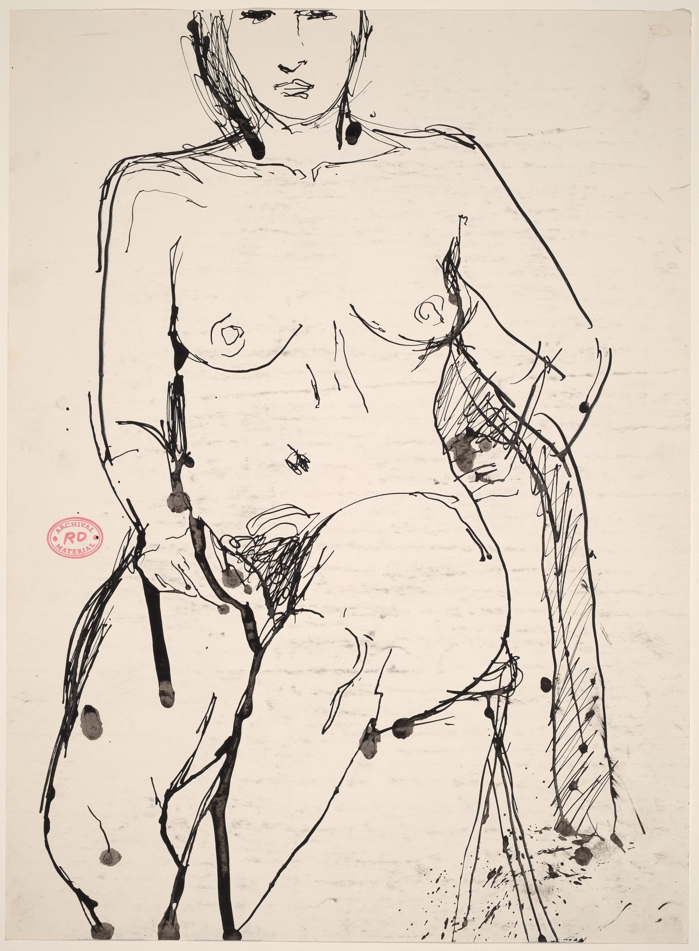 Untitled [seated nude with her left arm swung behind] by Richard Diebenkorn