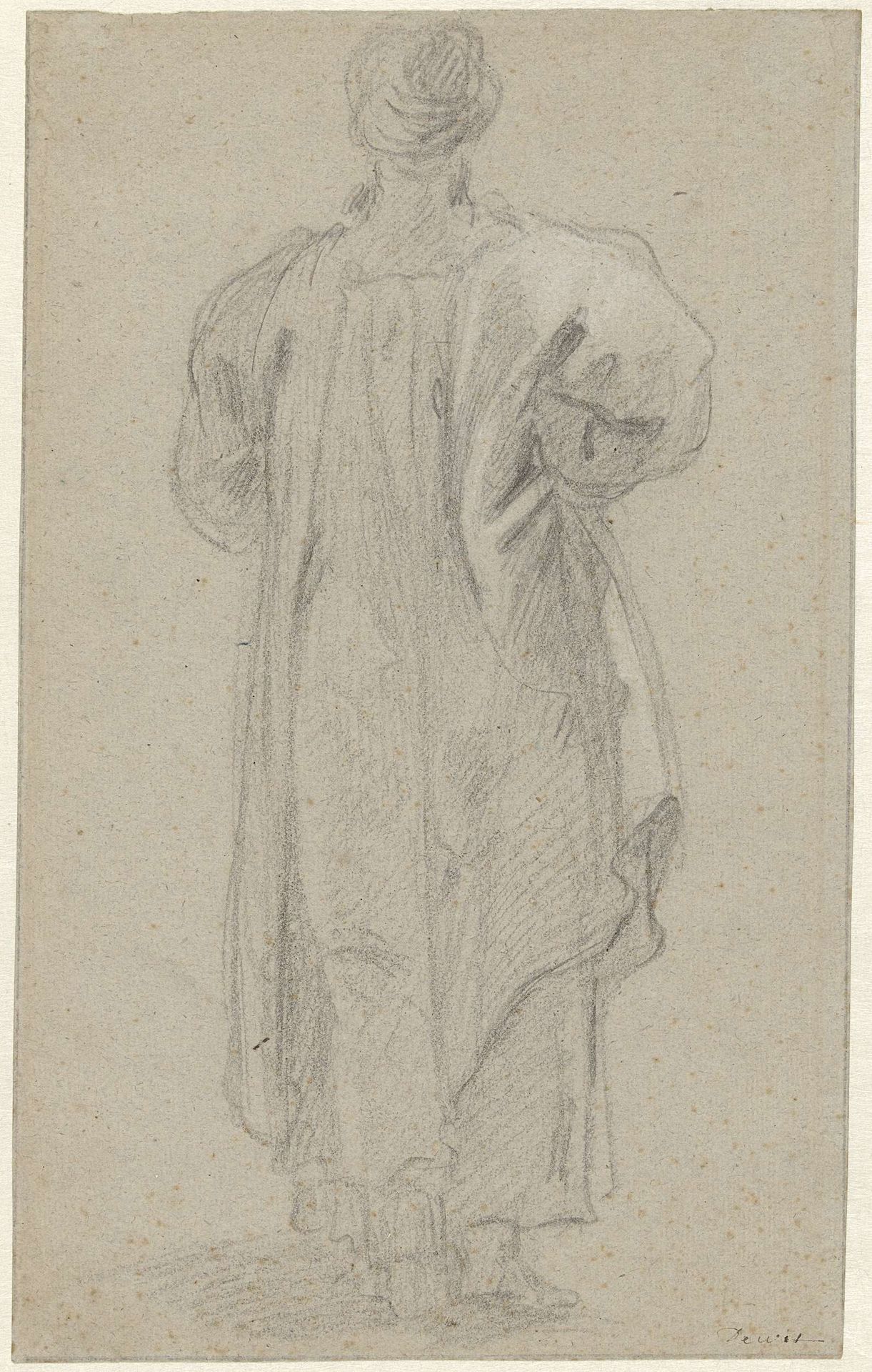 Staande man met tulband, op de rug gezien by Jacob de Wit