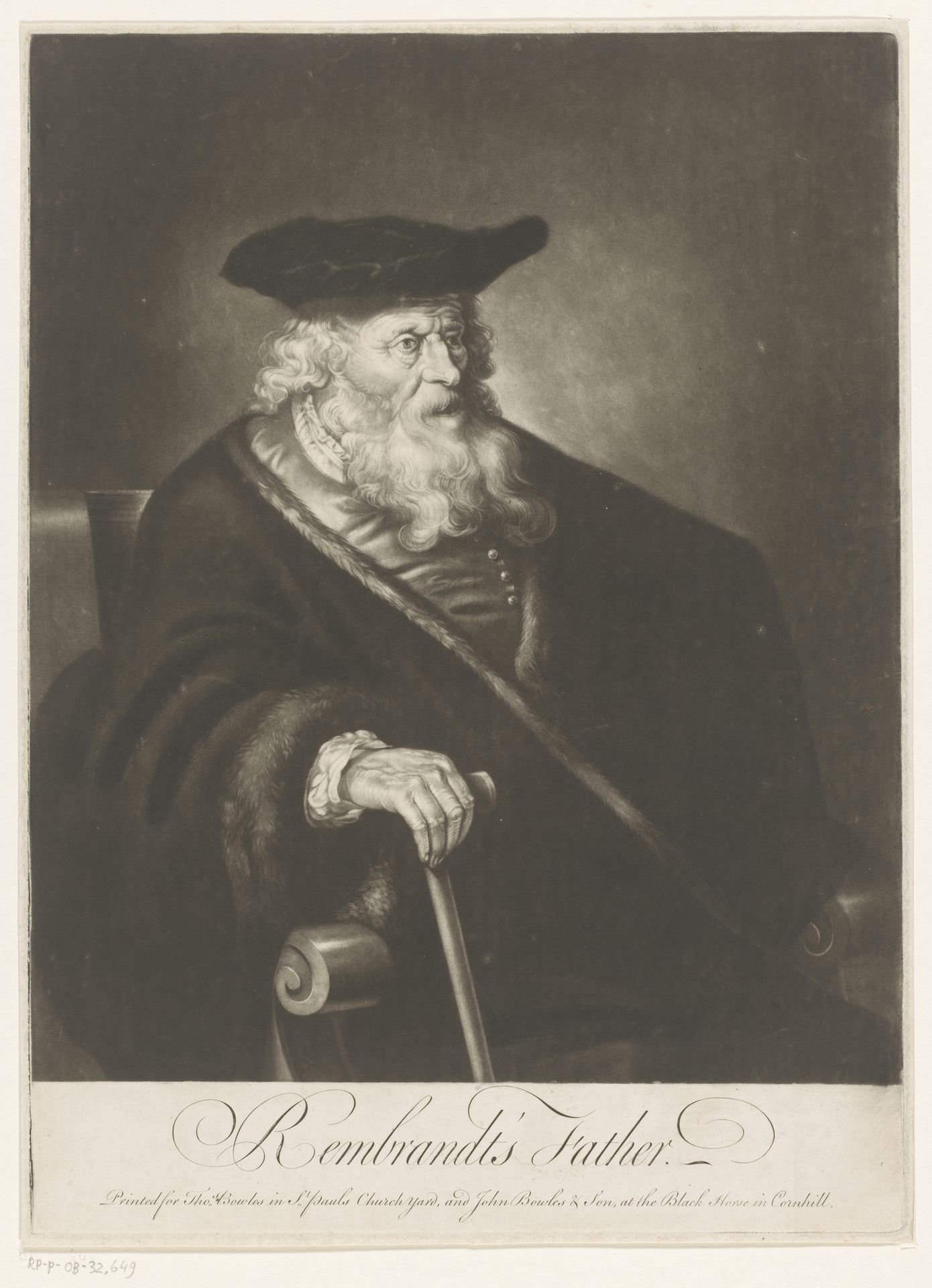 Portret van een onbekende oude man, mogelijk Harmen Gerritsz. van Rijn by B. Richards
