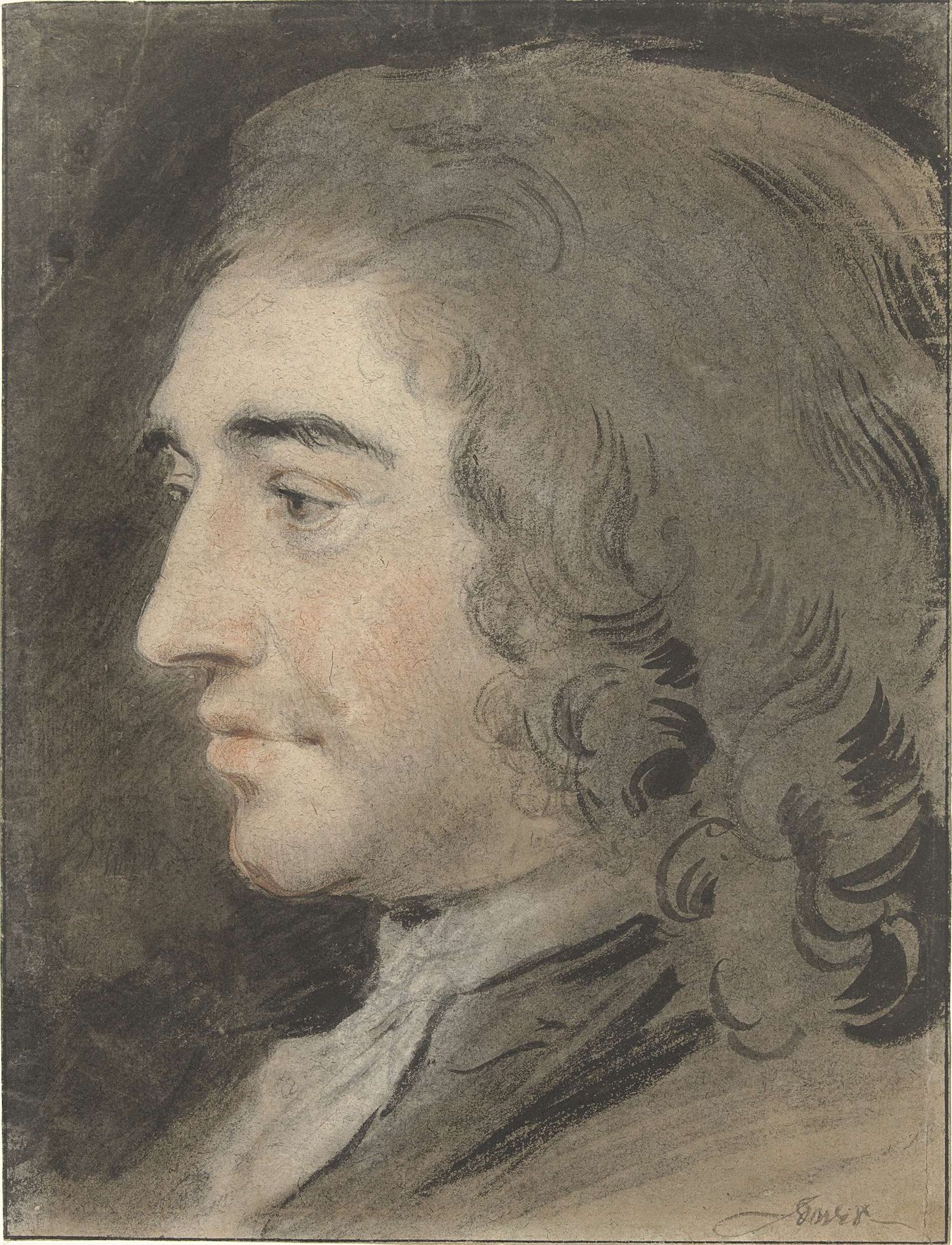 Mansportret, naar links by Jacob de Wit