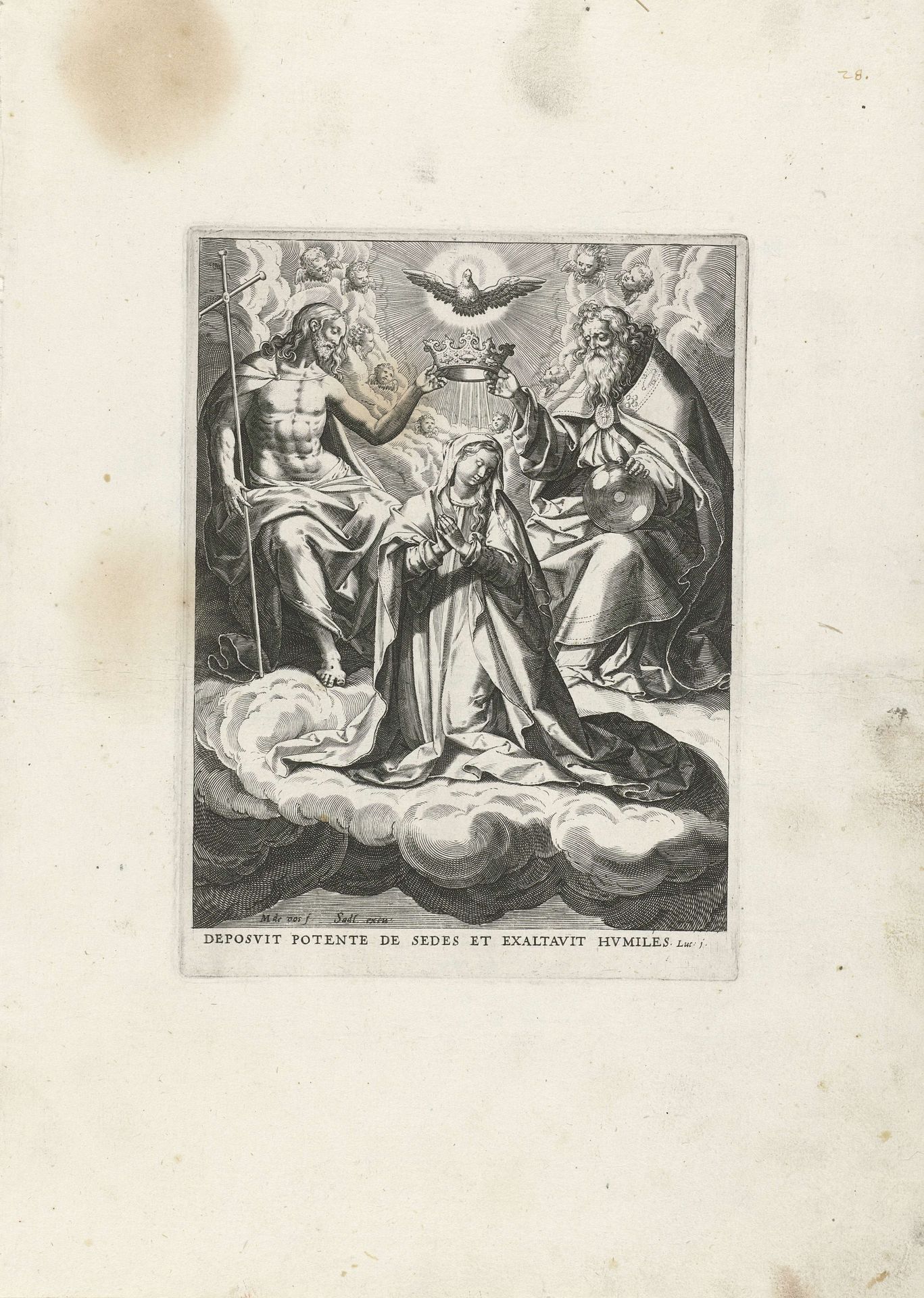 Kroning van Maria by Johann Sadeler I