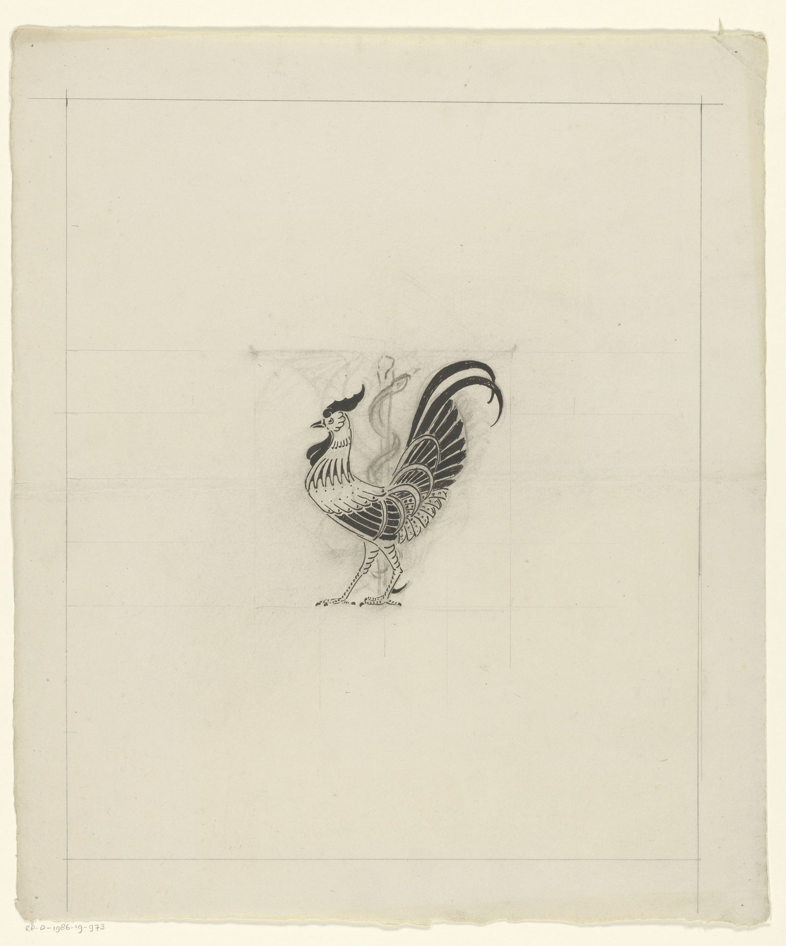 Haan met esculaap by Reinier Willem Petrus de (1874-1952) Vries