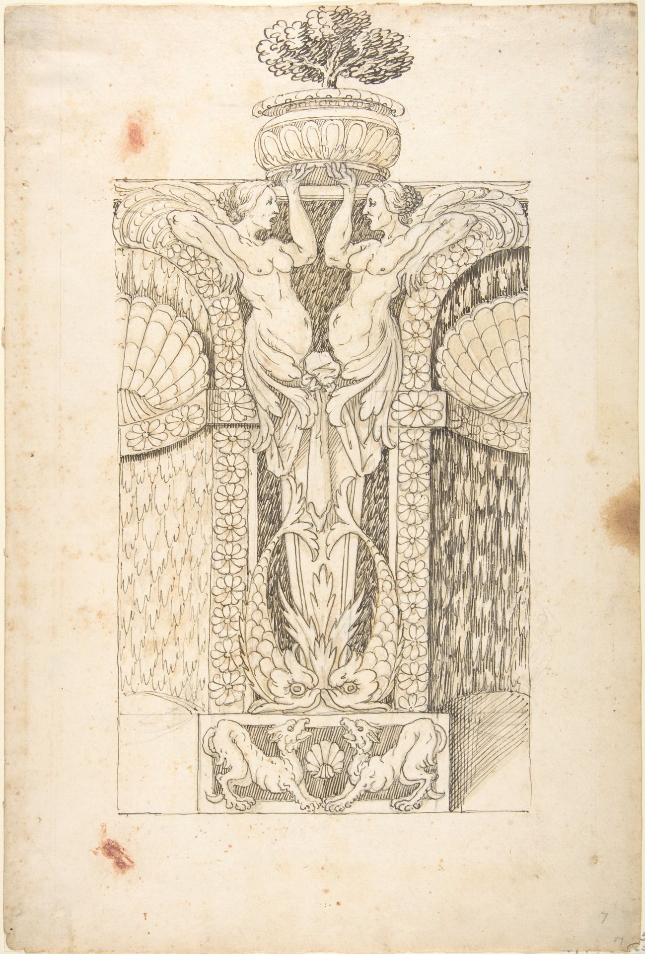 Design for a Wall Fountain by Anonymous