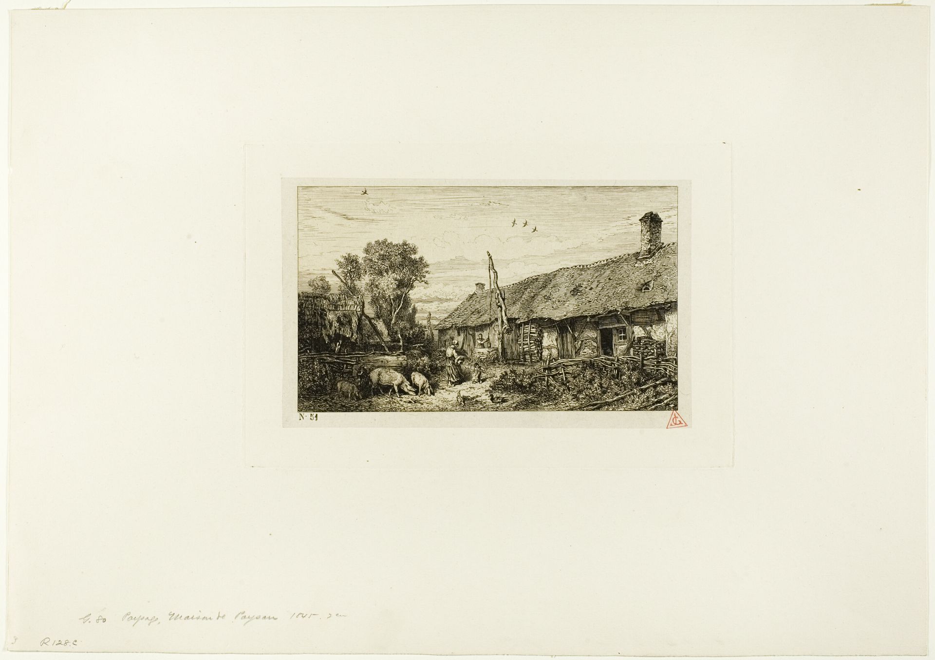Landscape with Peasant Home by Charles Jacque