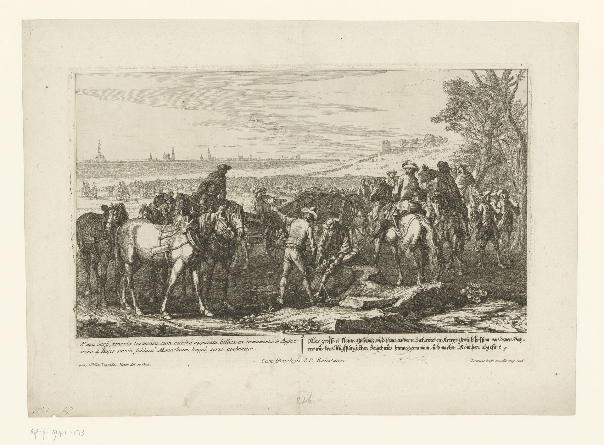 Kanonnen rijden richting Augsburg by Georg Philipp Rugendas