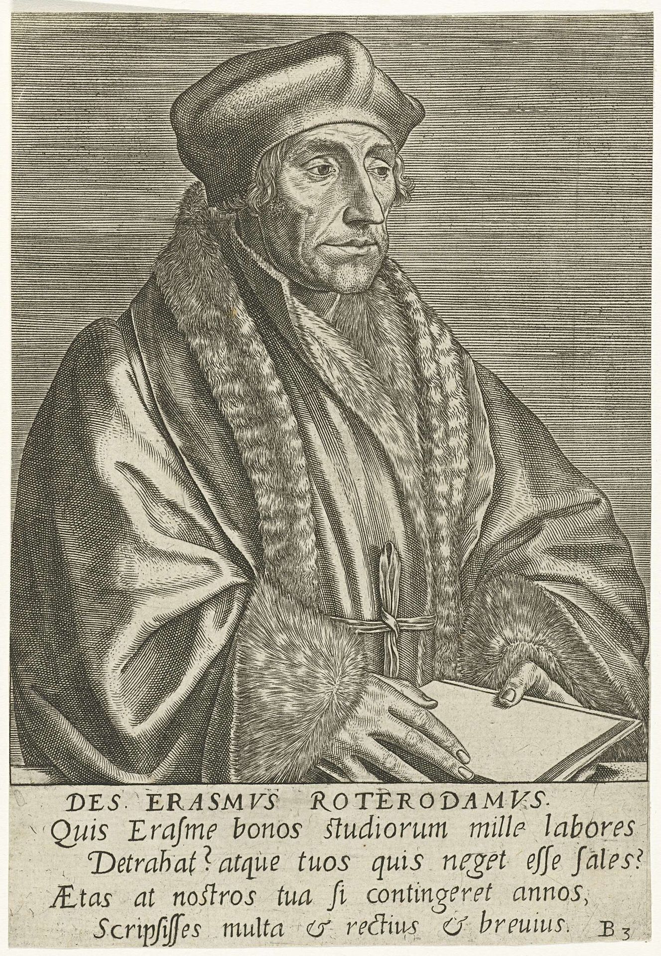 Portret van Desiderius Erasmus by Philips Galle