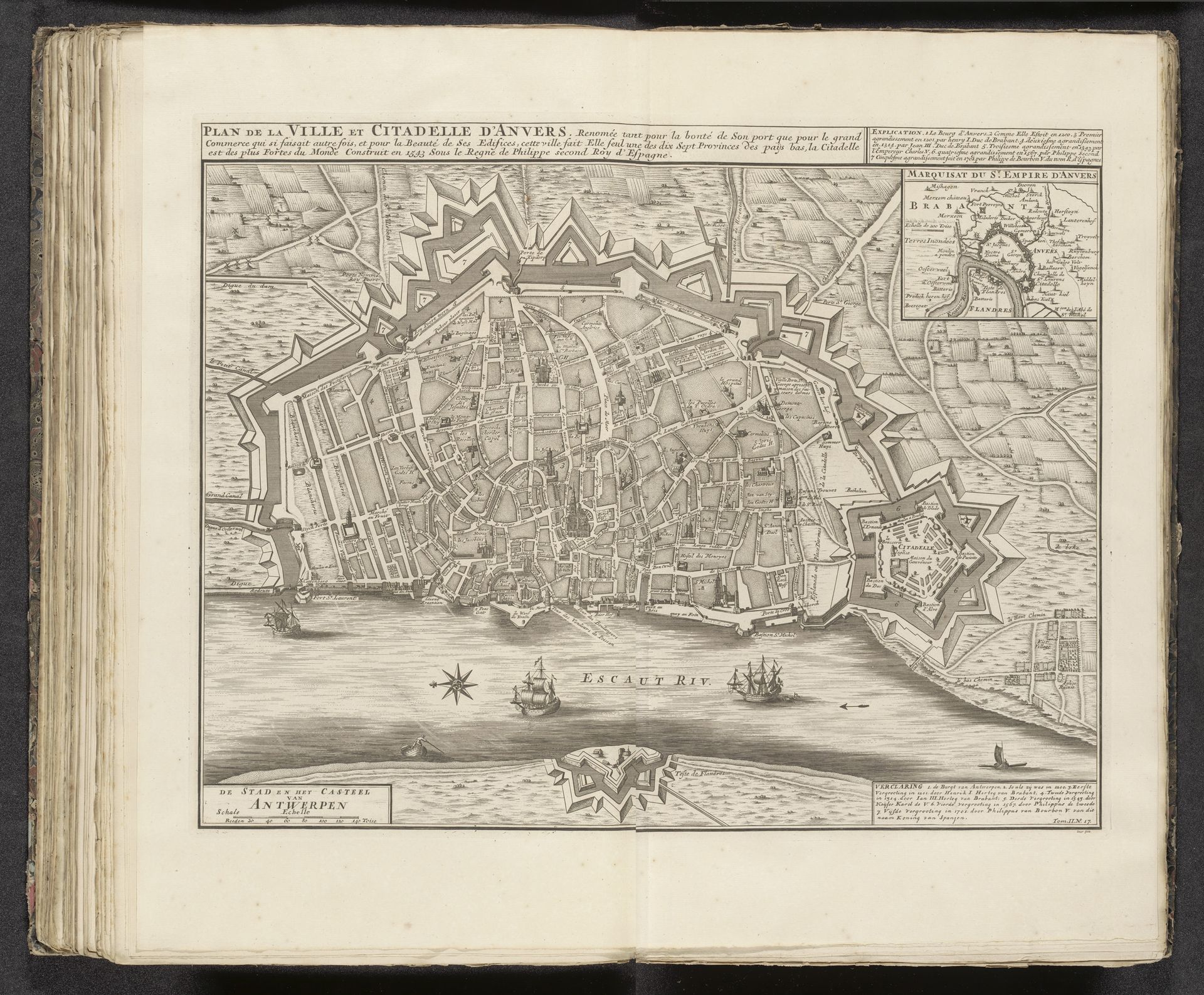 Plattegrond van Antwerpen, ca. 1701-1713 by Jacobus Deur