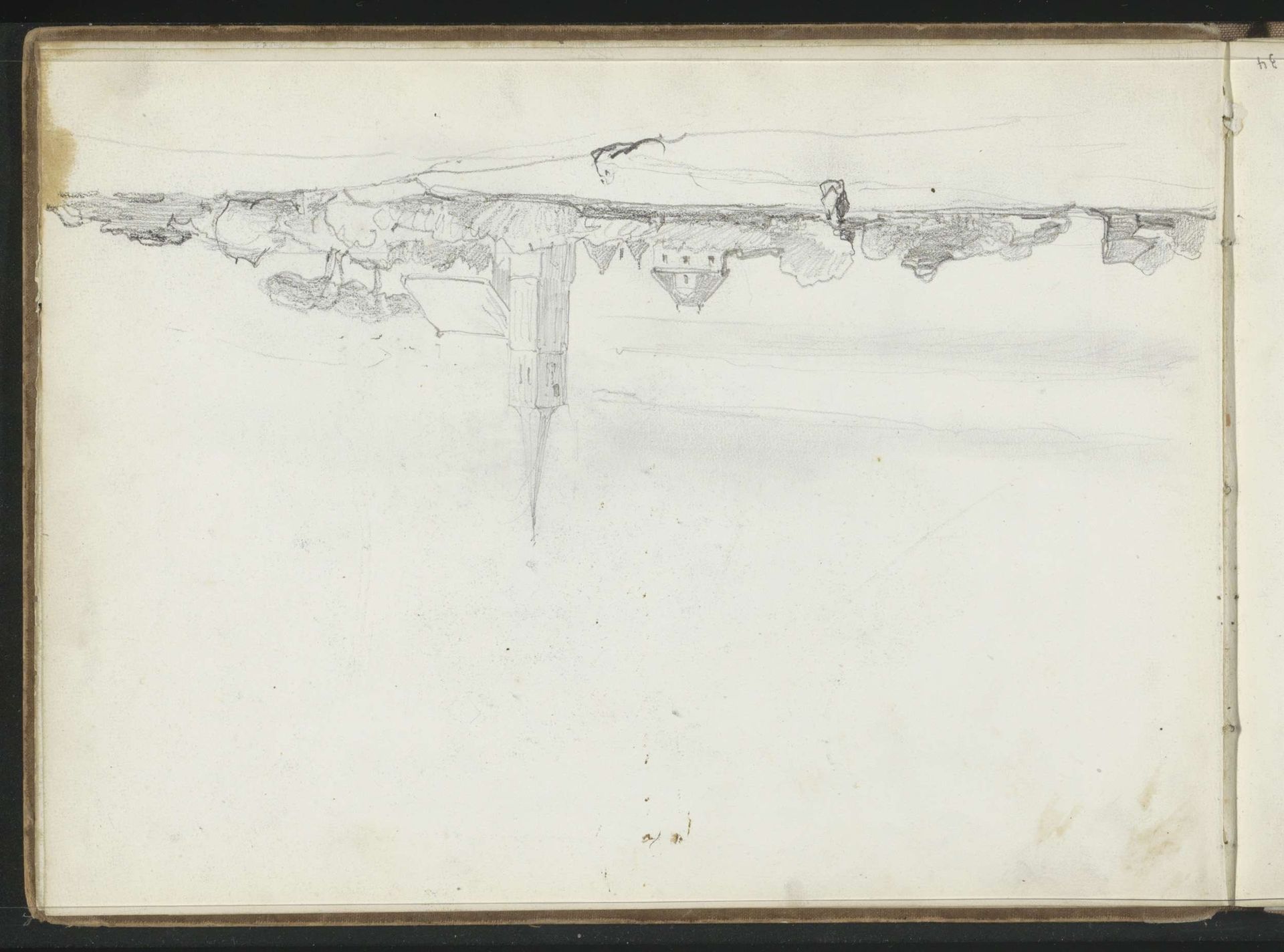 Gezicht op de kerk en pastorie van Sijbekarspel (gezien vanuit het westen) by Johannes Bosboom