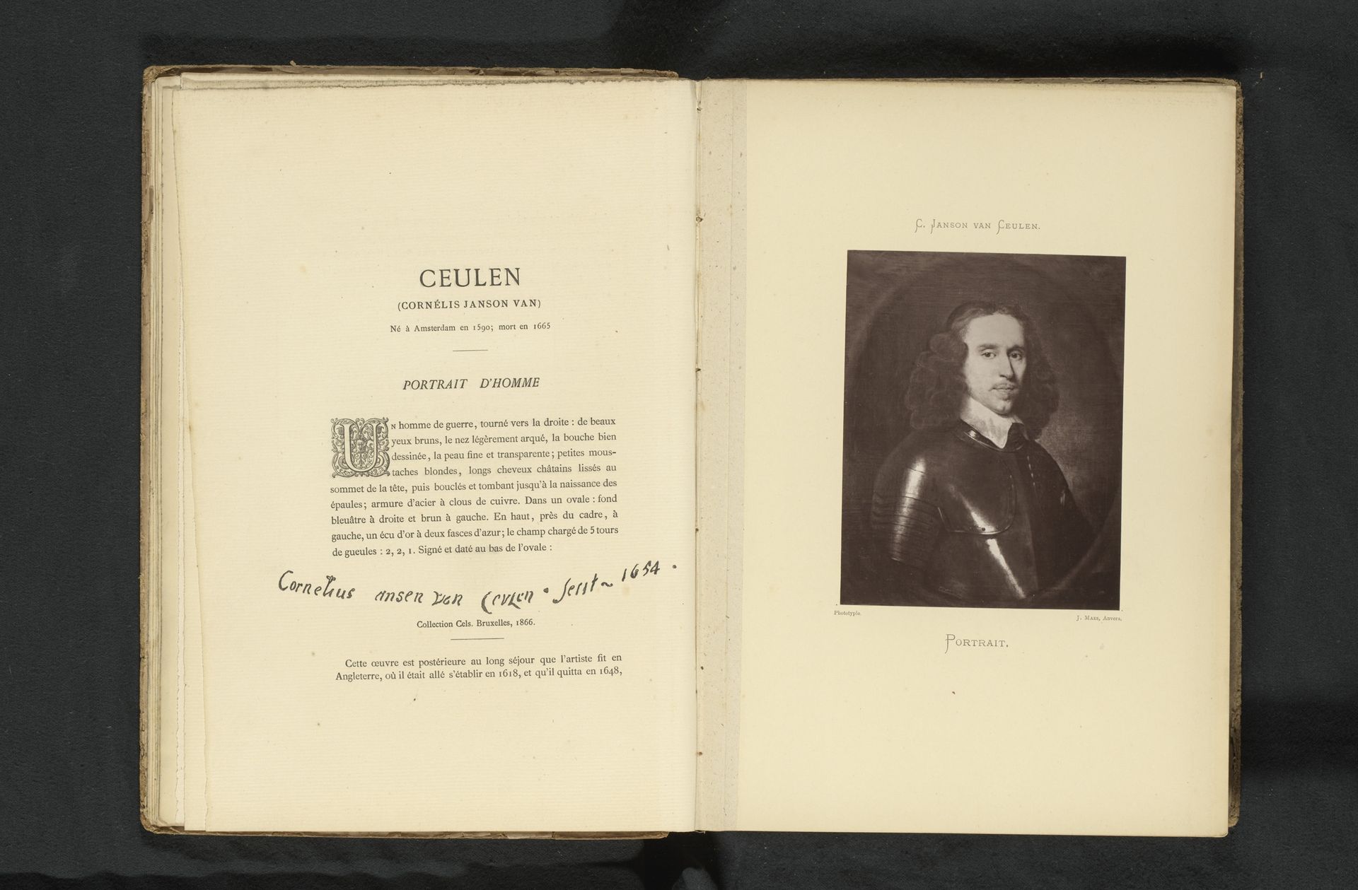 Reproductie van geschilderd portret van een onbekende man door Cornelis Jonson van Ceulen I by Joseph Maes