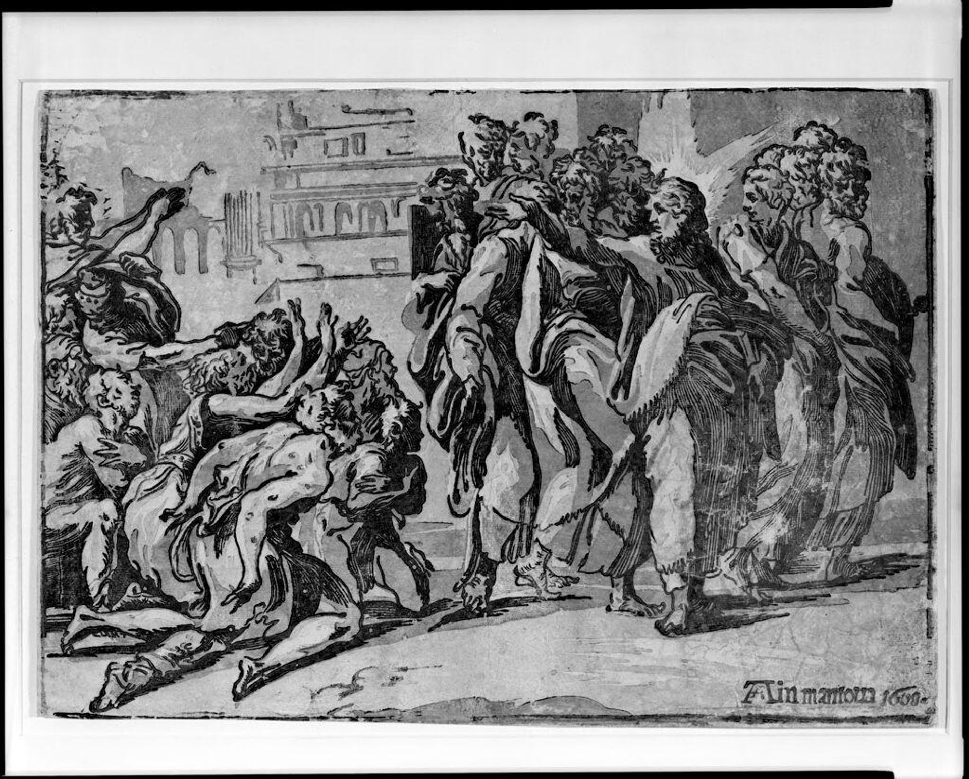 Christ Healing the Lepers by Giuseppe NiccolÃ² Vicentino