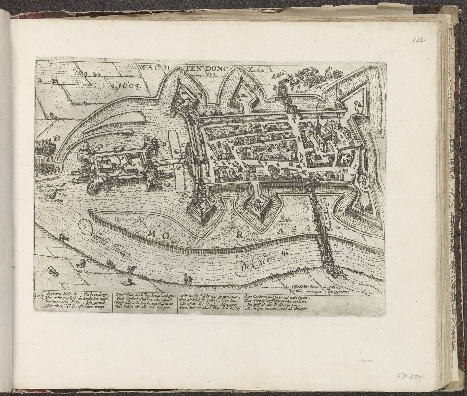 Wachtendonk bezet door de Spanjaarden, 1603 by Frans Hogenberg