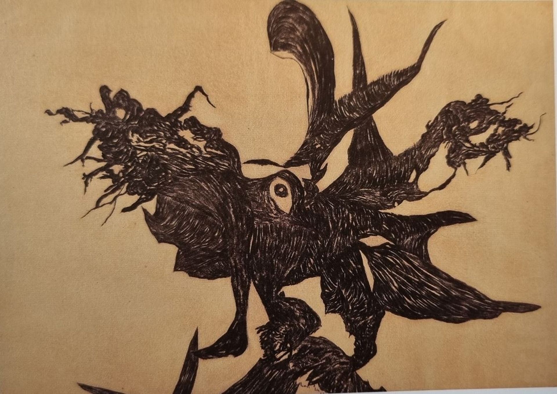 Vajda Lajos Szem Gyökerekkel, 1940, Szén, Papír, 90x126cm by Vajda Lajos