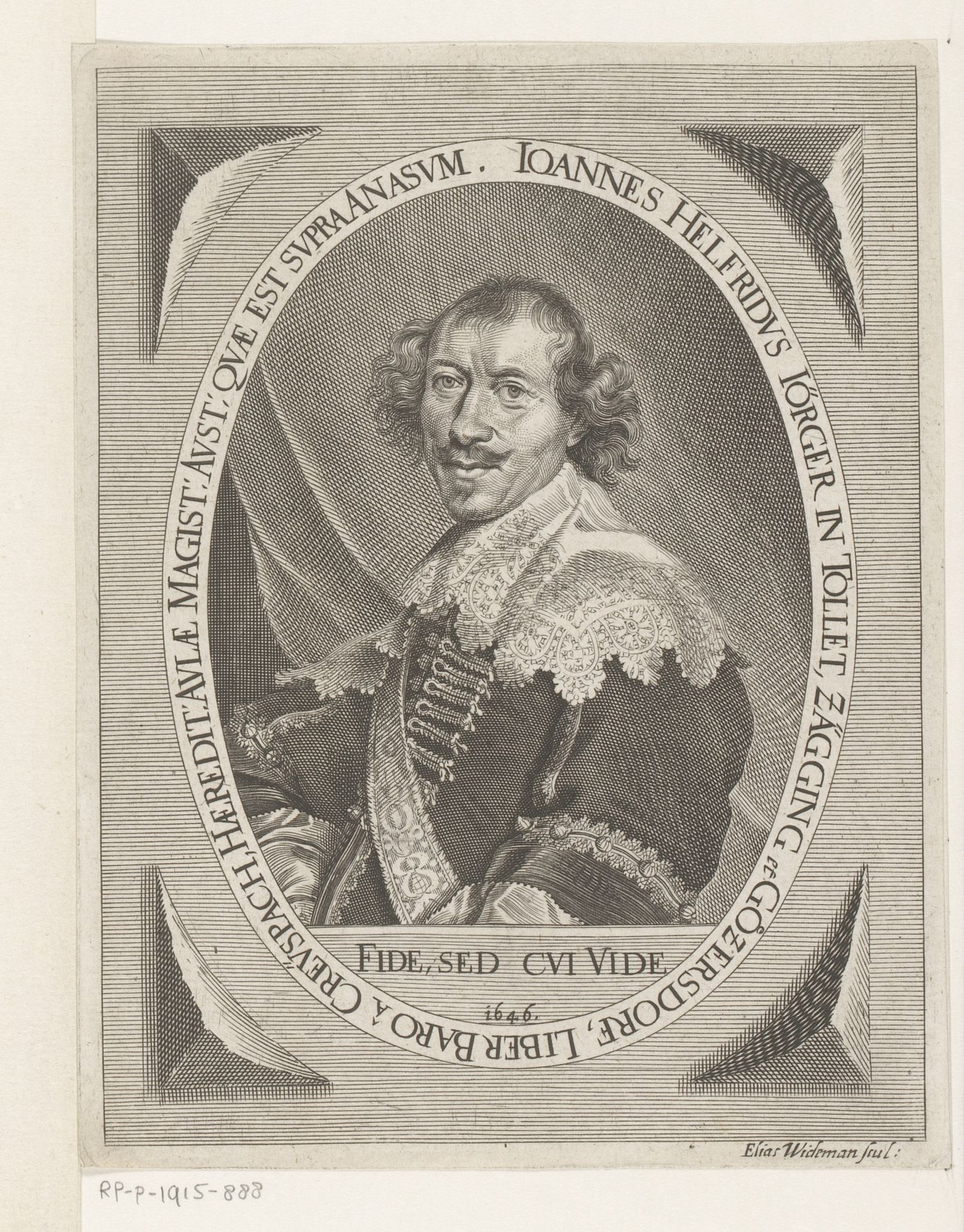 Portret van Johann Helfried Jörger von Tollet by Elias Widemann