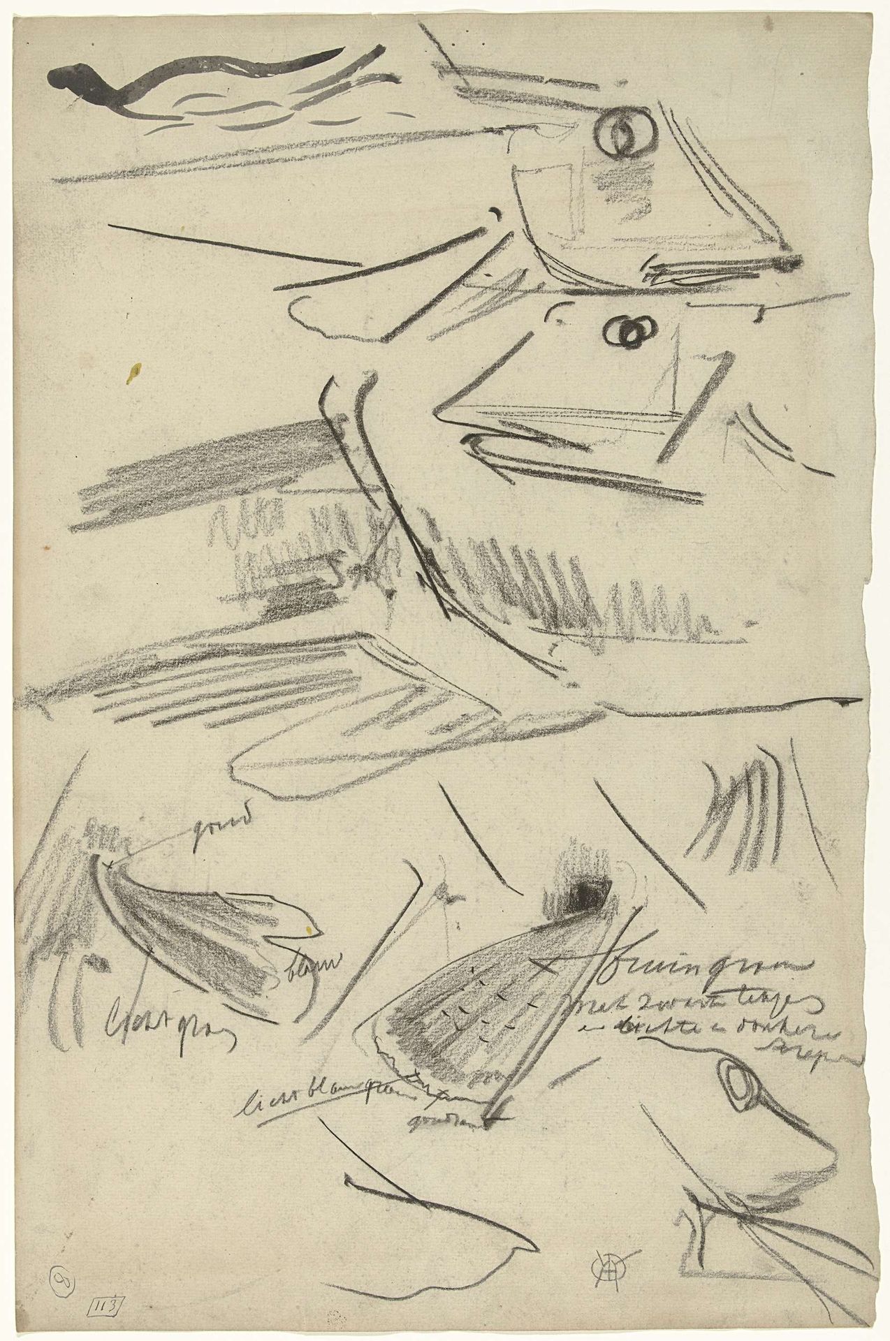 Detailstudies van een poon by Gerrit Willem Dijsselhof