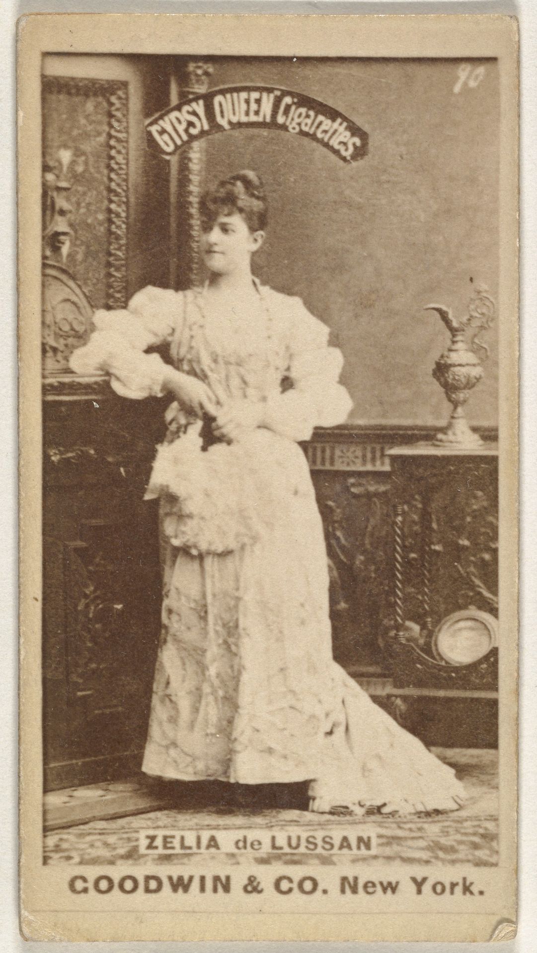 Zelia de Lussan, from the Actors and Actresses series (N171) for Gypsy Queen Cigarettes by Goodwin & Company