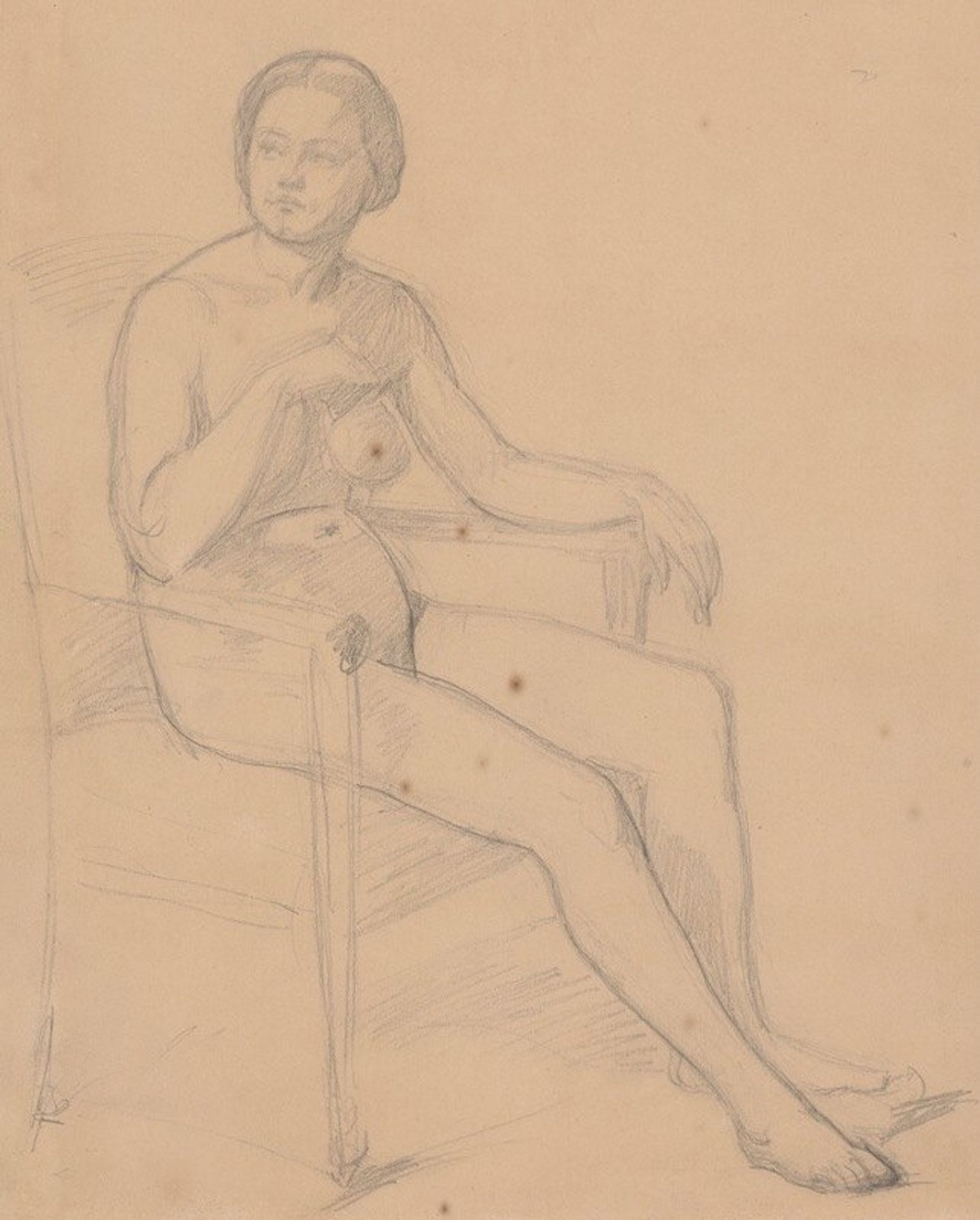 Nude study of Queen Bona for the painting ‘The Upbringing of Sigismund Augustus’ by Józef Simmler