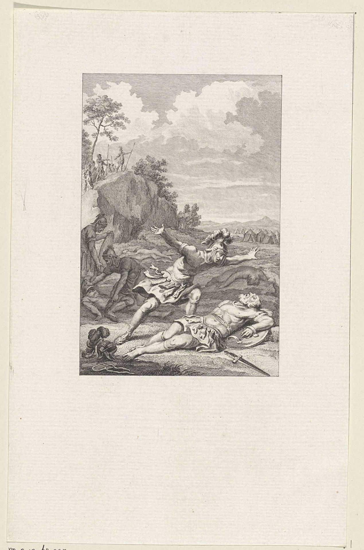 Julius Mansuetus wordt gedood in een gevecht met zijn zoon by Reinier Vinkeles