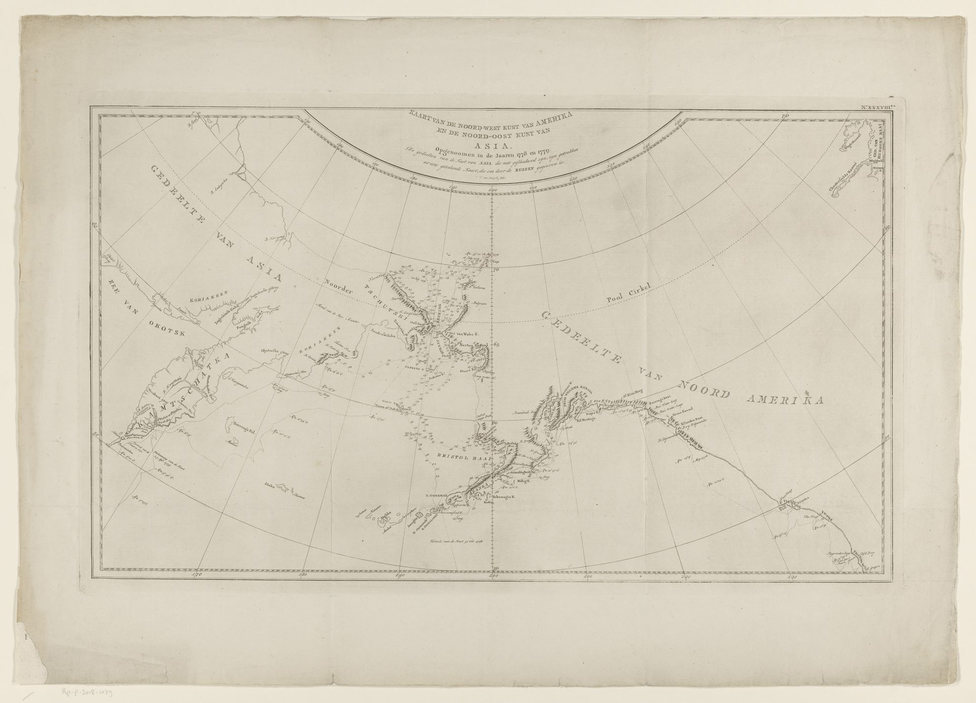 Zeekaart van de noordwestkust van Amerika en de noordoostkust van Azië by Cornelis van Baarsel
