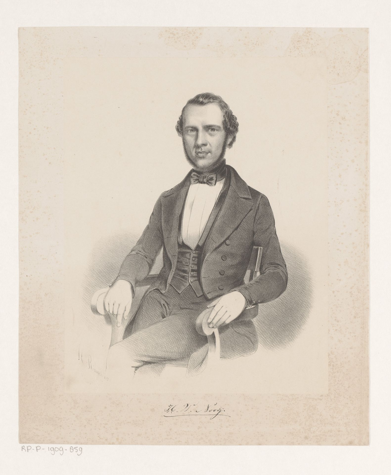 Portret van H.W. Nooy by Hendrik Ringeling