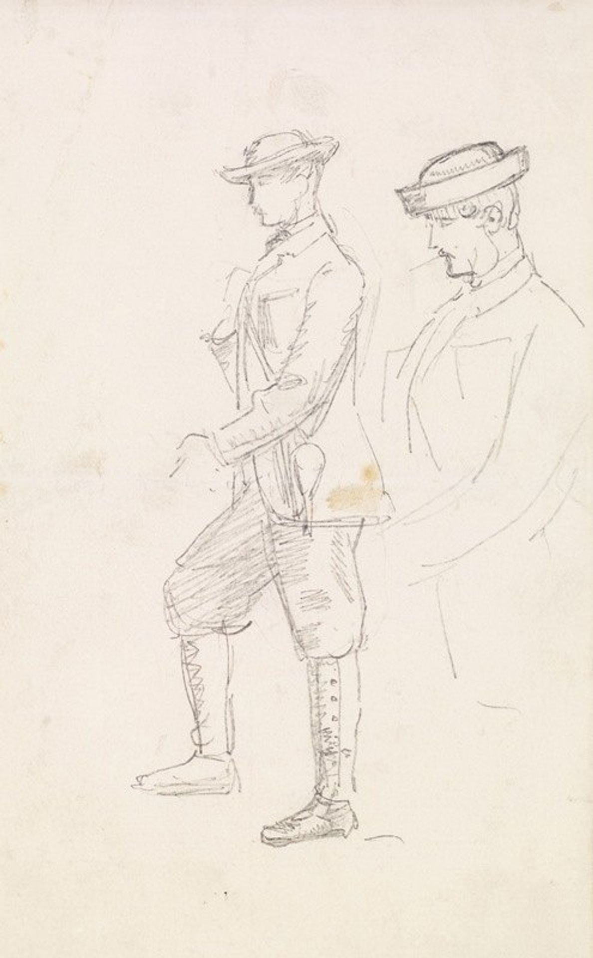 Male – Two Sketches of a young Man dressed for Shooting by Sir John Everett Millais