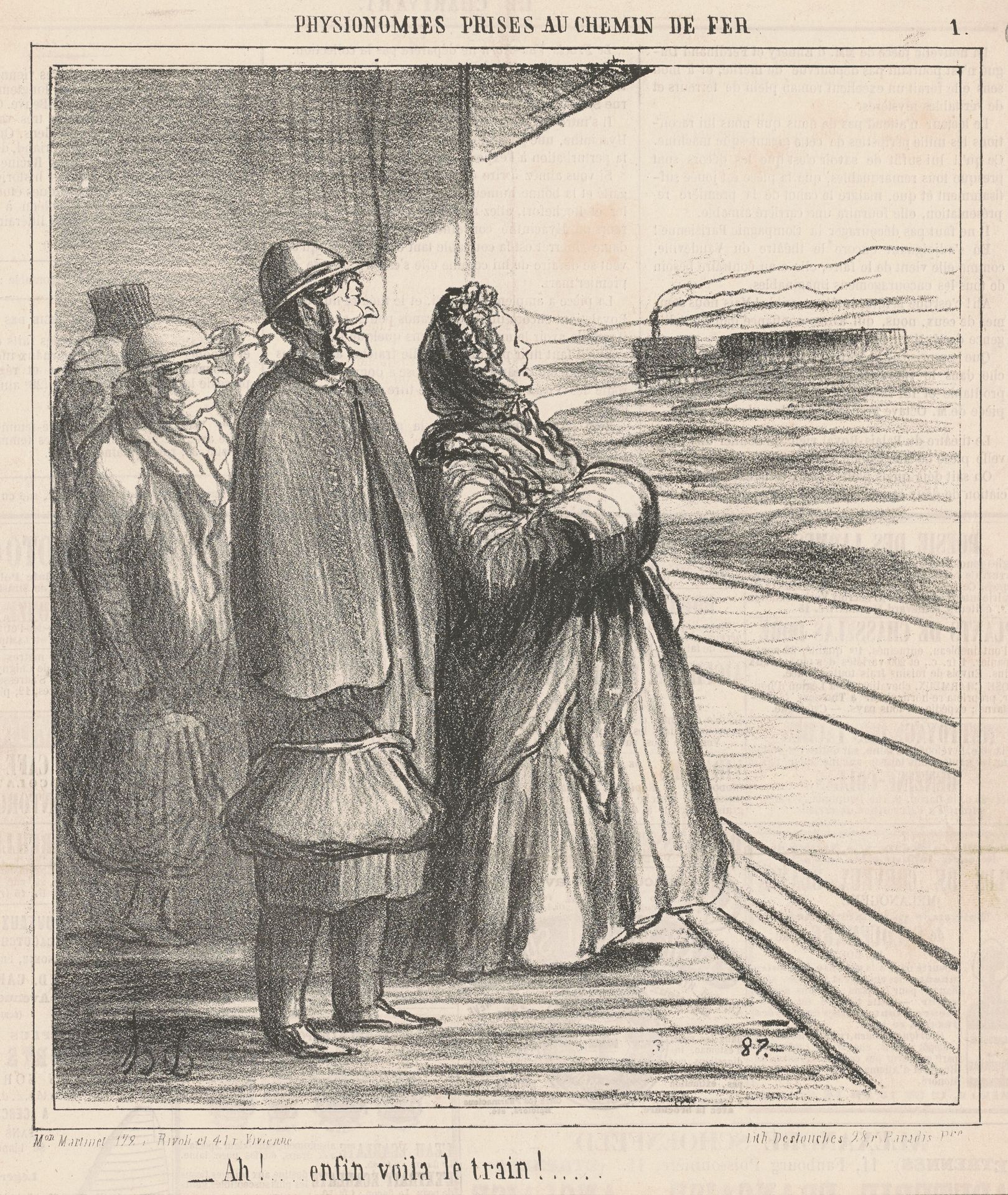 Ah! Enfin voila le train! ... by Honoré Daumier