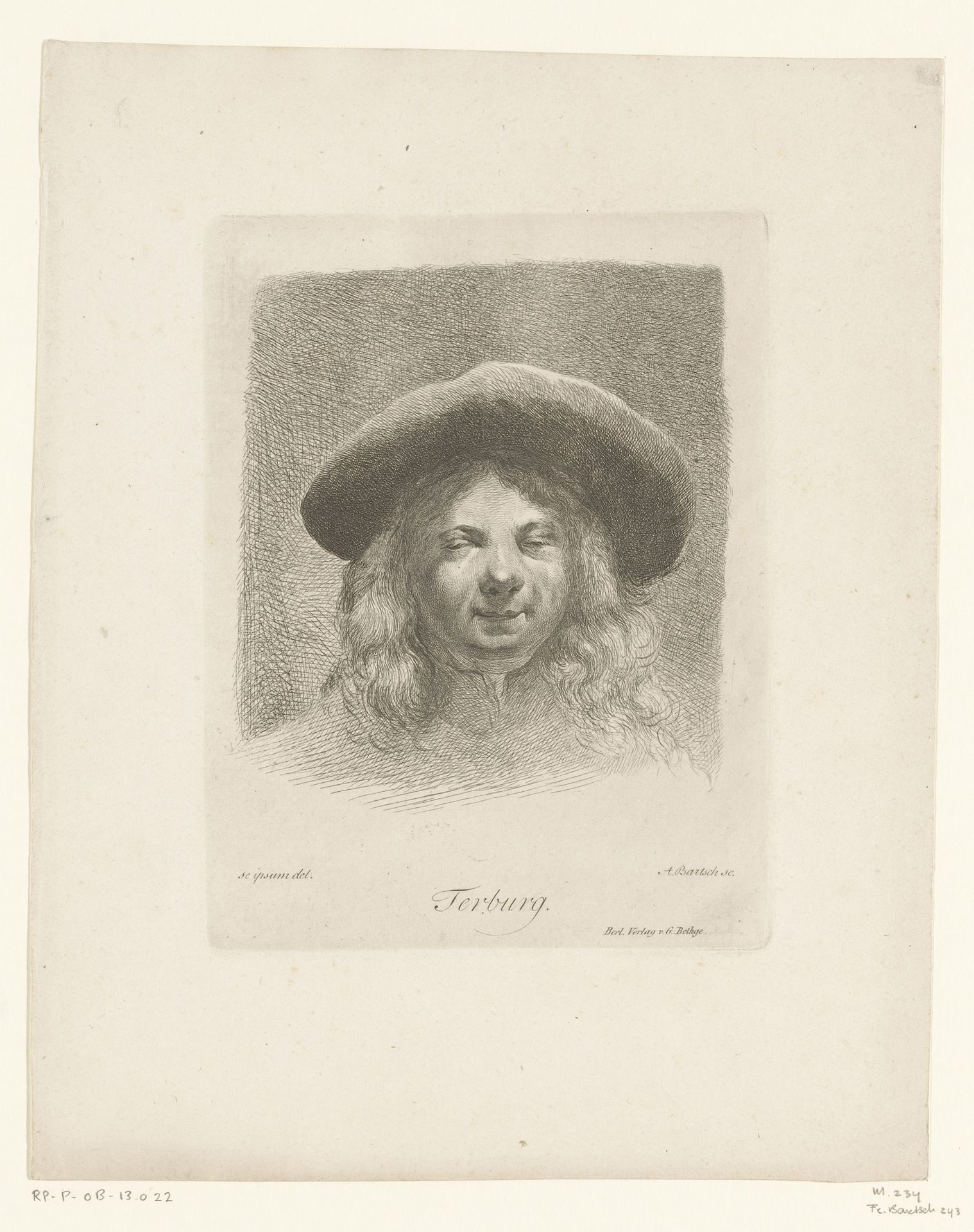 Portret van Moses ter Borch by Adam von Bartsch