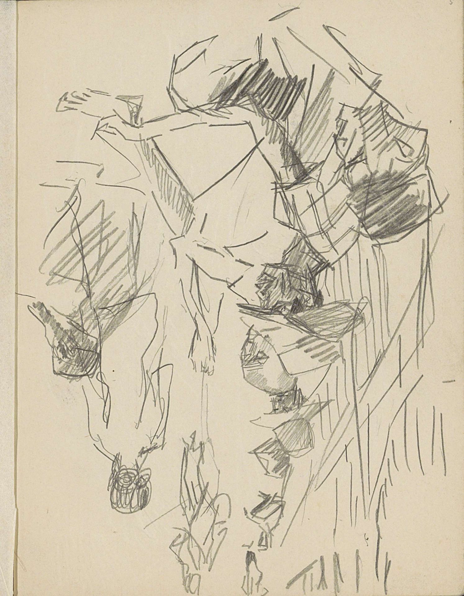 Zittende en staande figuren by Isaac Israels