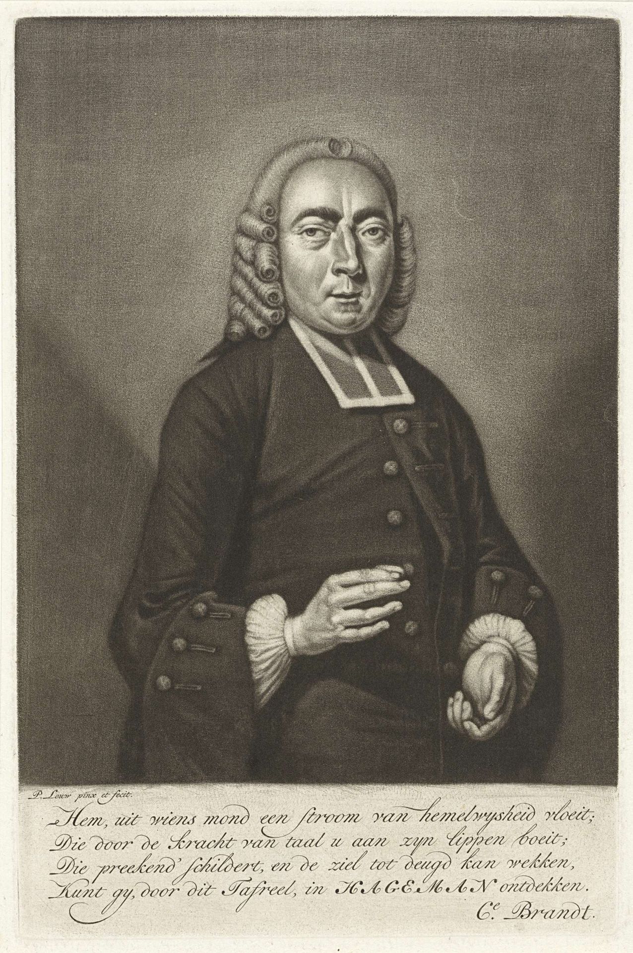 Portret van de predikant Henricus Hageman by Pieter Louw