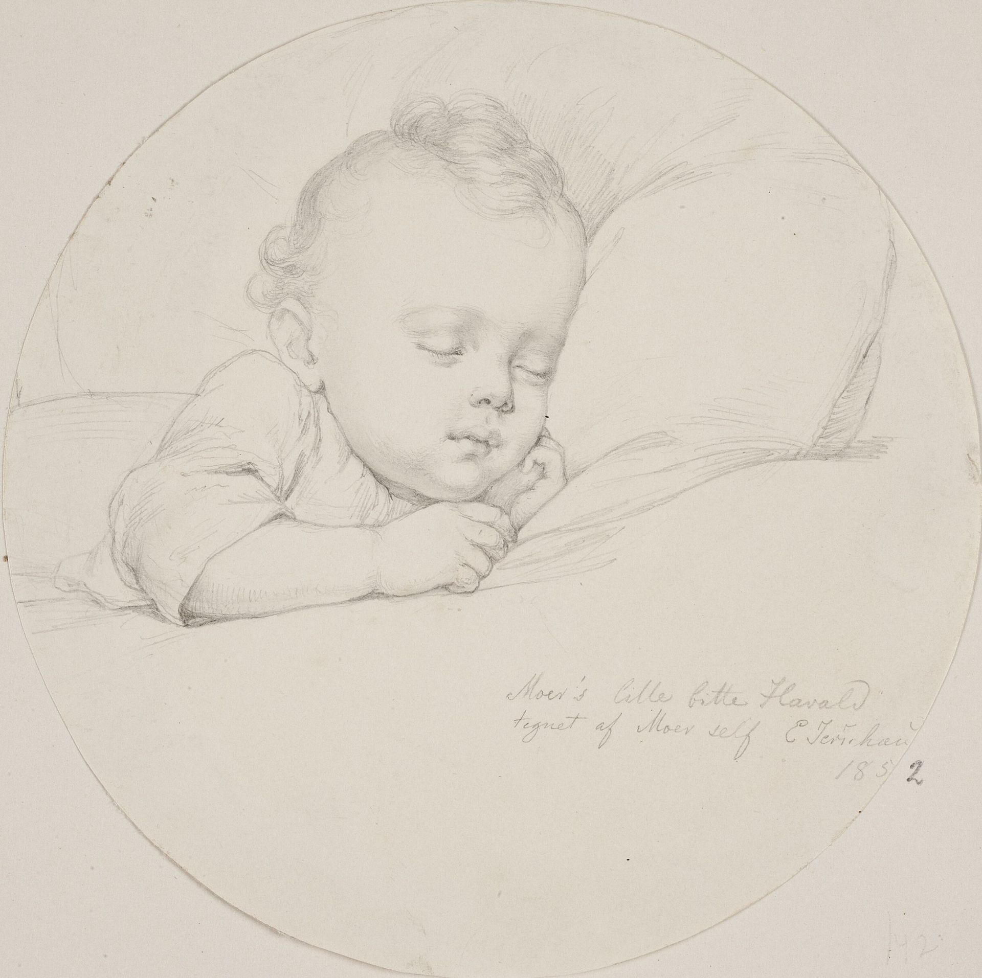 "Moers lille bitte Harald tegnet af moer self" by Elisabeth Jerichau Baumann