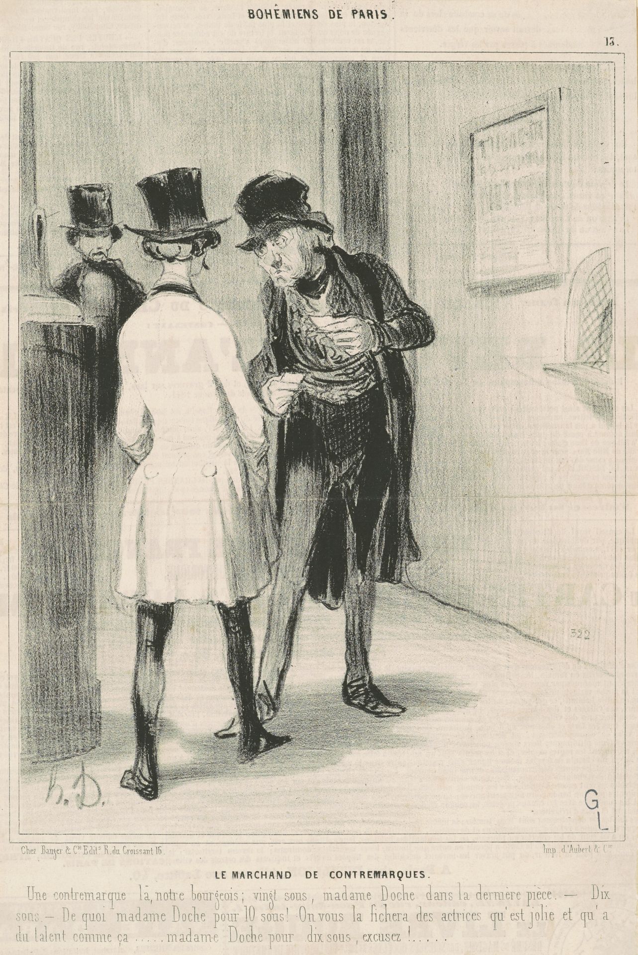 Le marchand de contremarques by Honoré Daumier