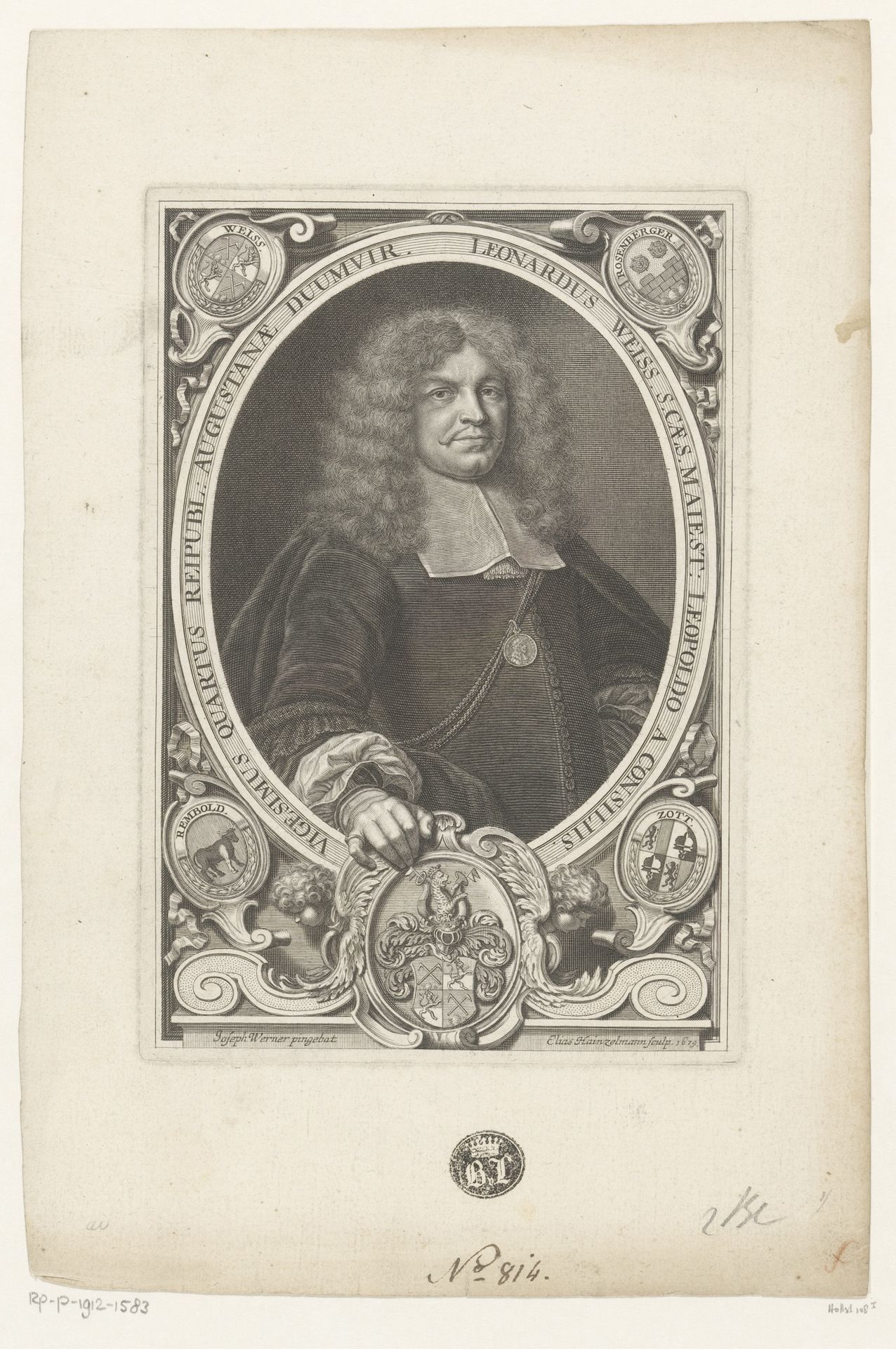 Portret van Leonhard Weiß by Elias Hainzelmann