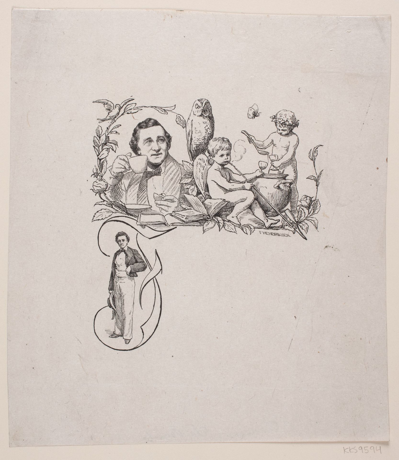 Vignet til Edvard Brandes afhandling om Fritz Hultmann by Anonymous