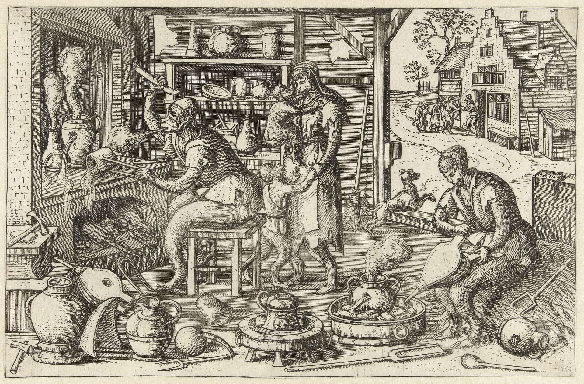 Alchemist by Pieter van der (I) Borcht