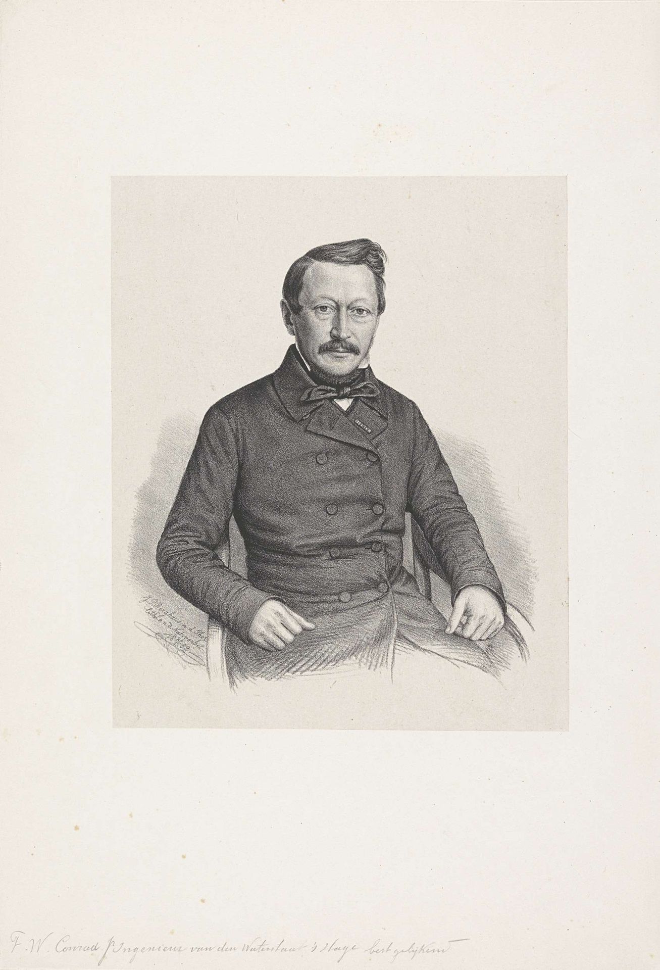 Portret van Frederik Willem Conrad by Johann Peter Berghaus