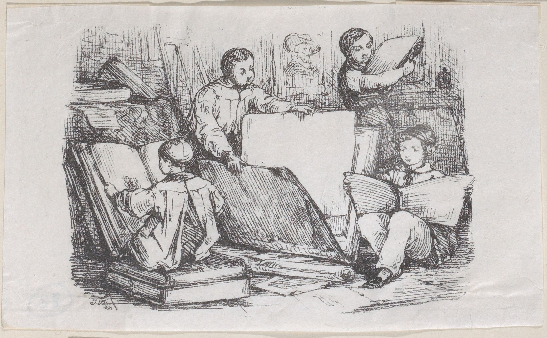 Trade Card Illustration Advertising Bookbinding by Anonymous
