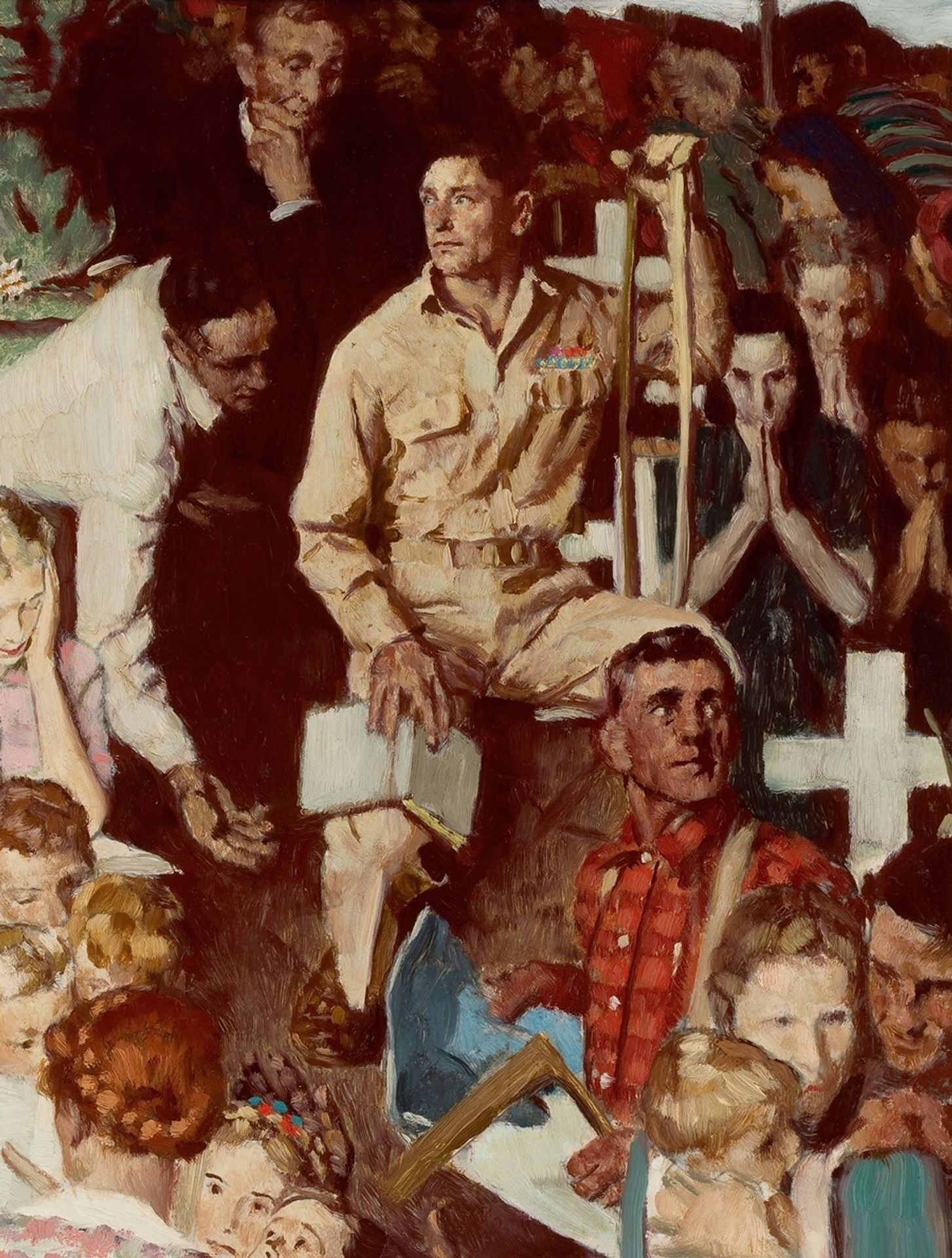The Long Shadow of Lincoln, study for story illustration by Norman Rockwell