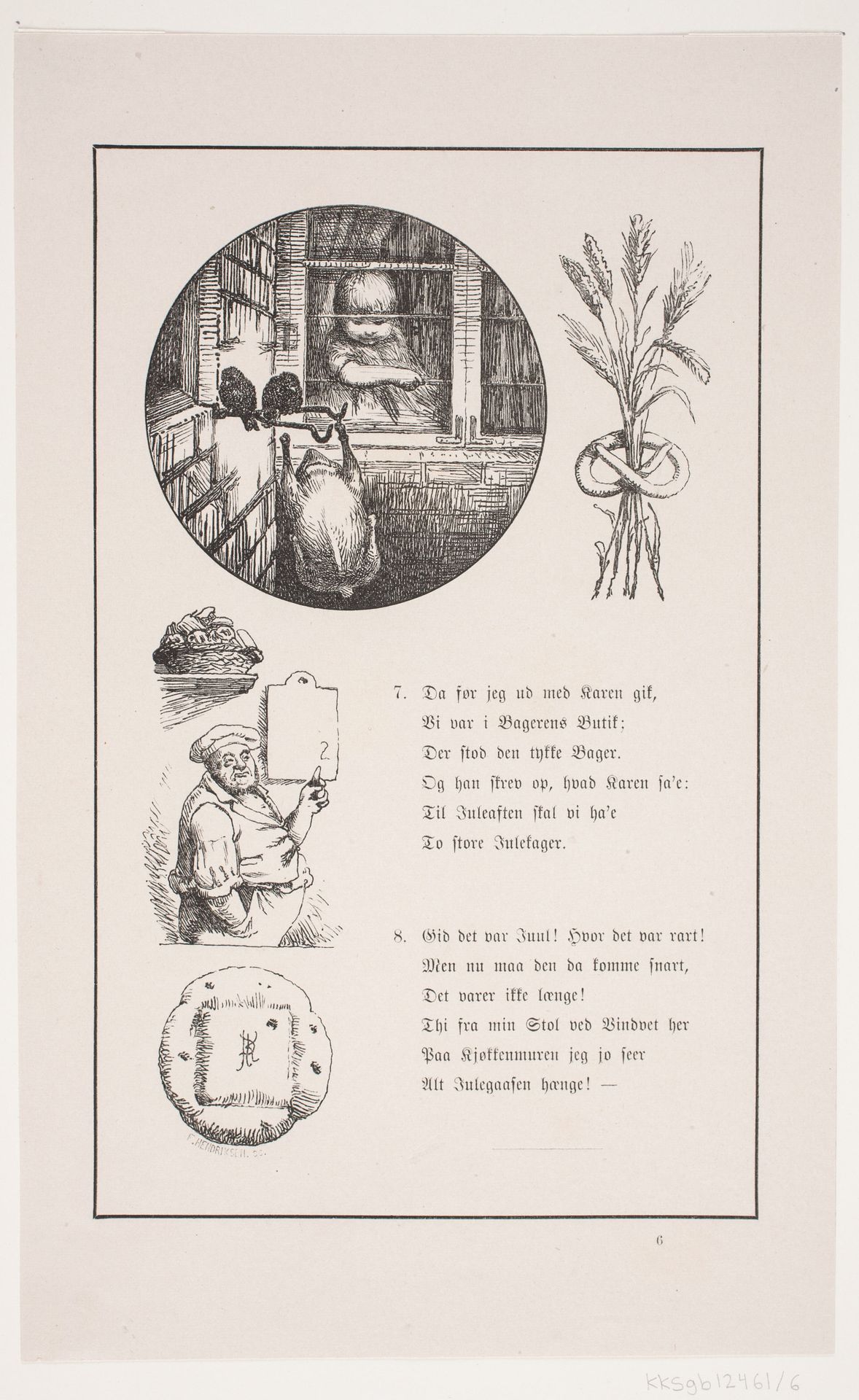 Illustration til Johan Krohn, "Peters jul" by F. Hendriksen