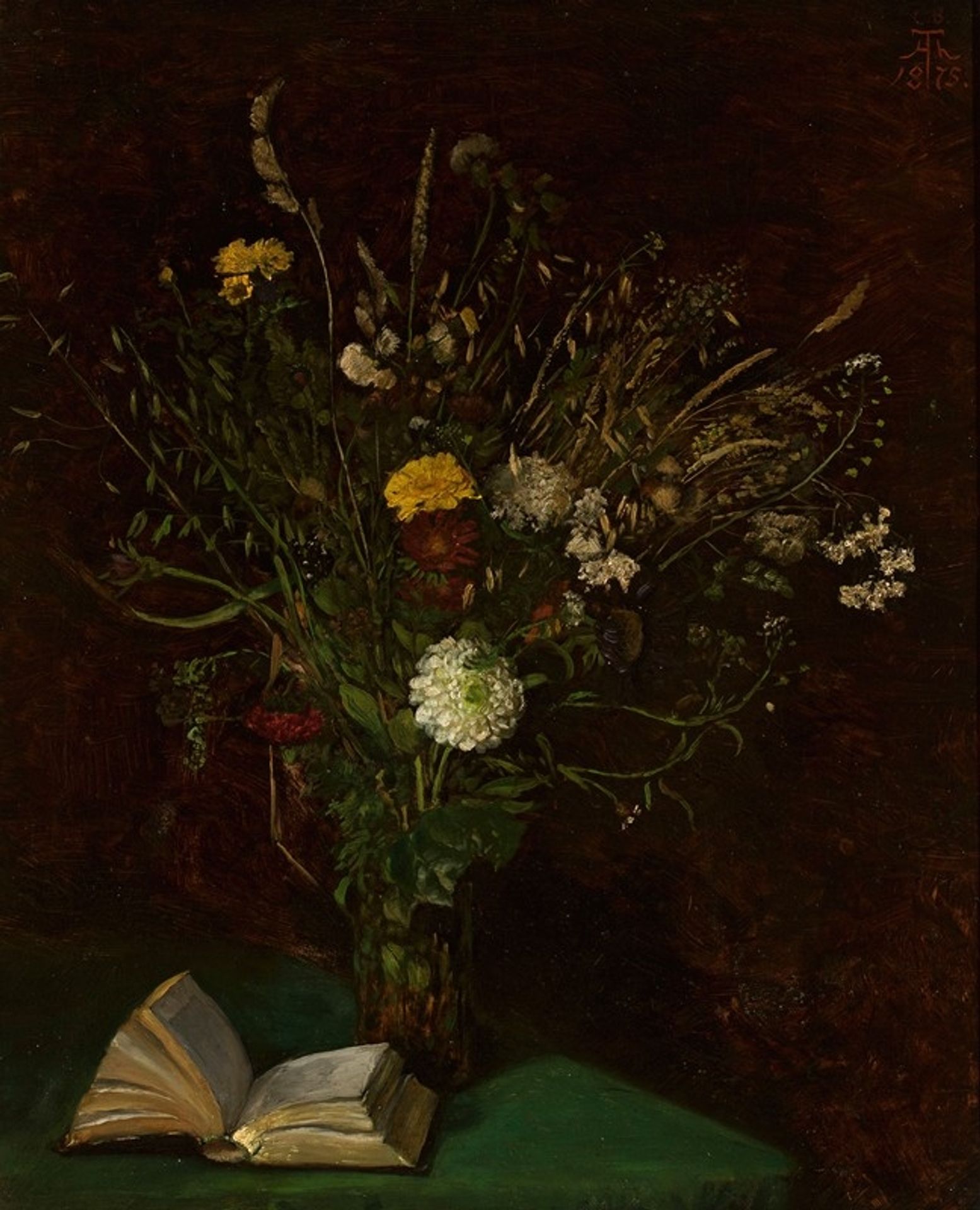 Vase with flowers by Hans Thoma