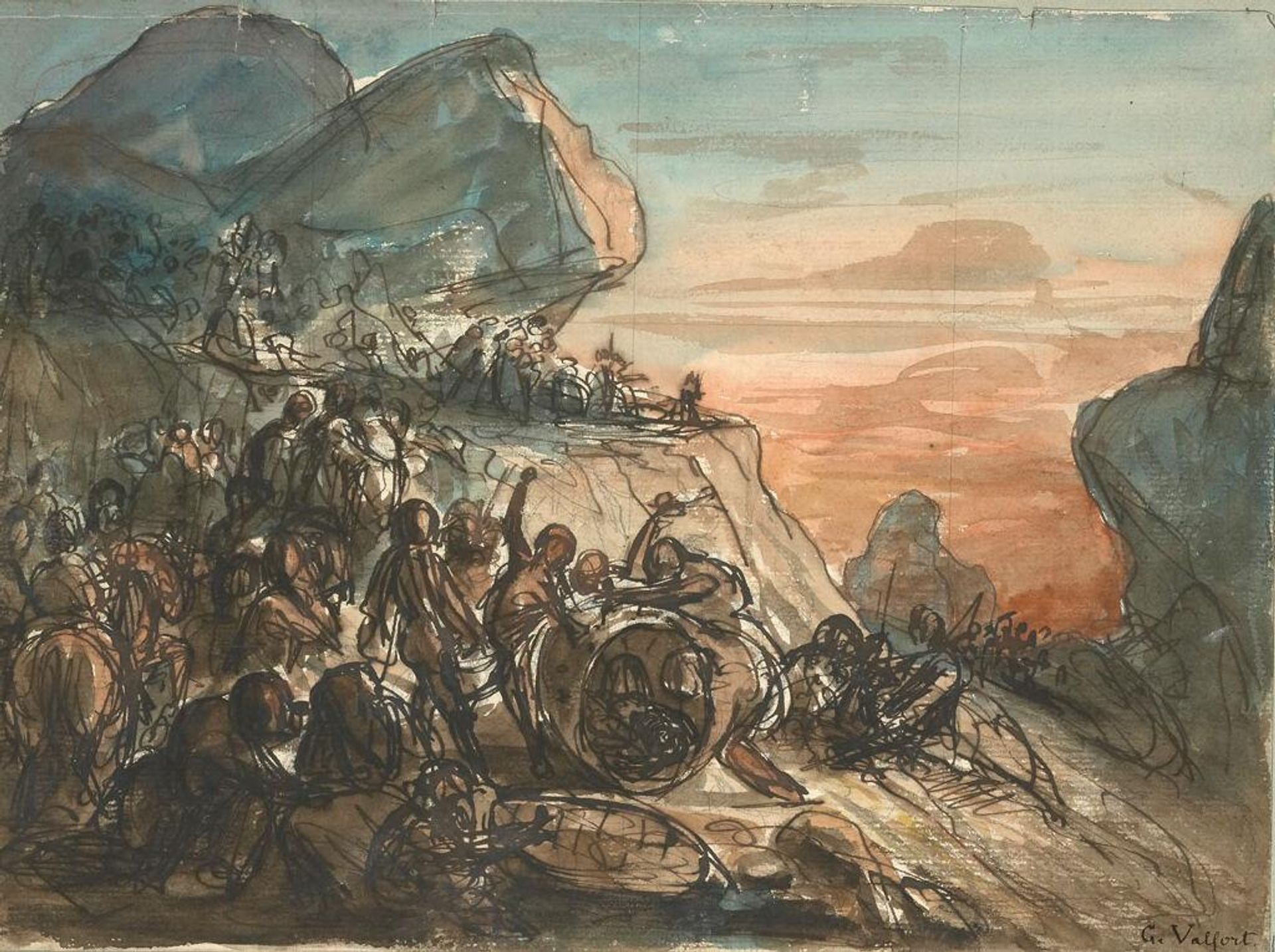 Battle Scene by G. Valfort
