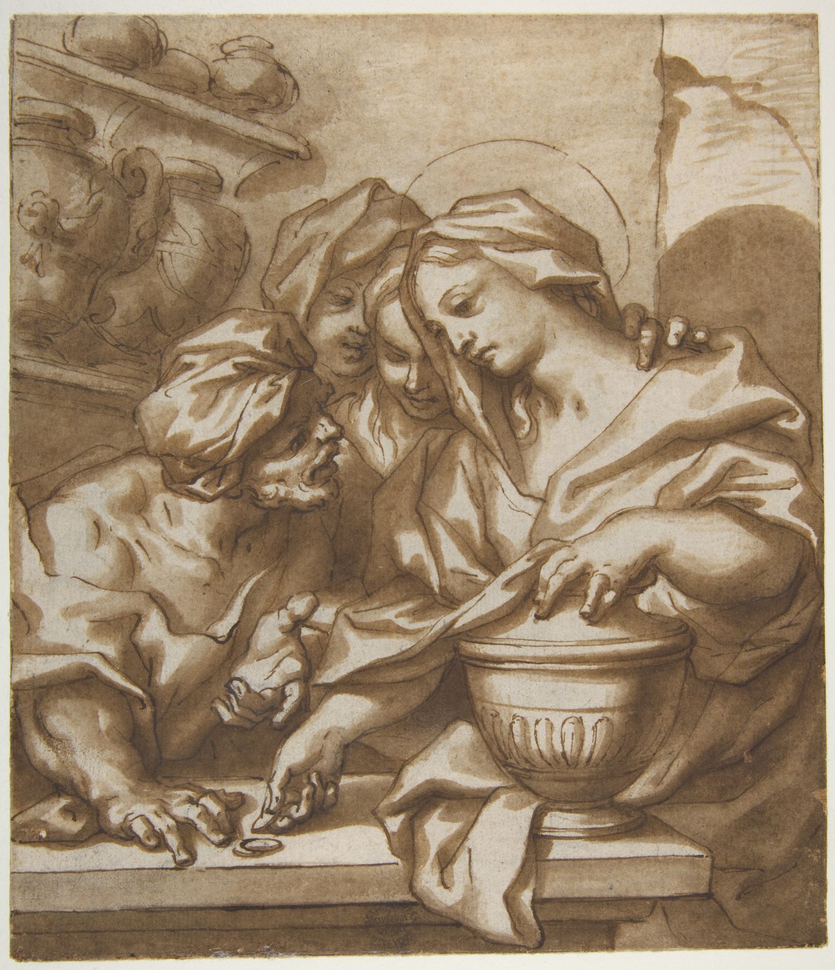 Mary Magdalen Buying Ointment by Paolo Gerolamo Piola