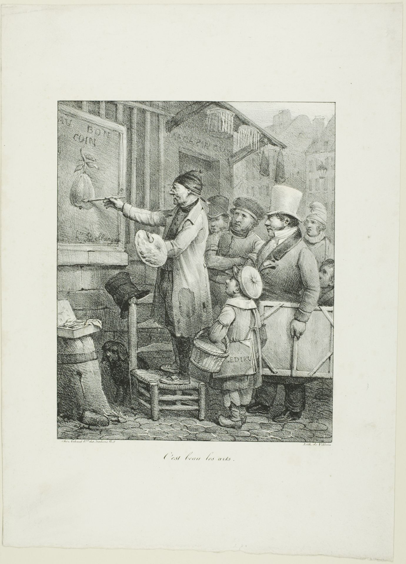 How Beautiful are the Arts, from Croquis Lithographiques...1823 by Hippolyte Bellangé