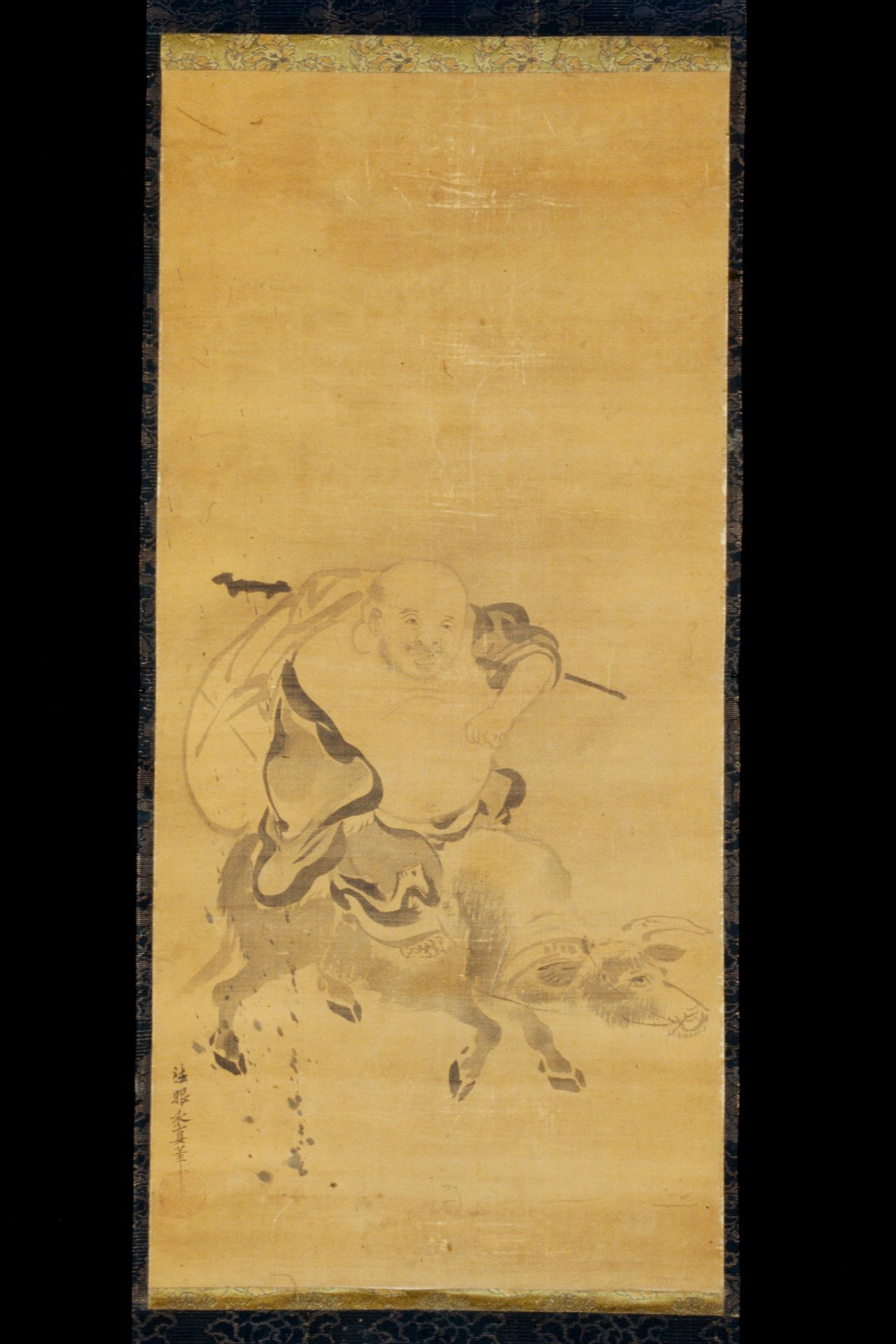 Hotei Riding a Waterbuffalo by Kano Yasunobu