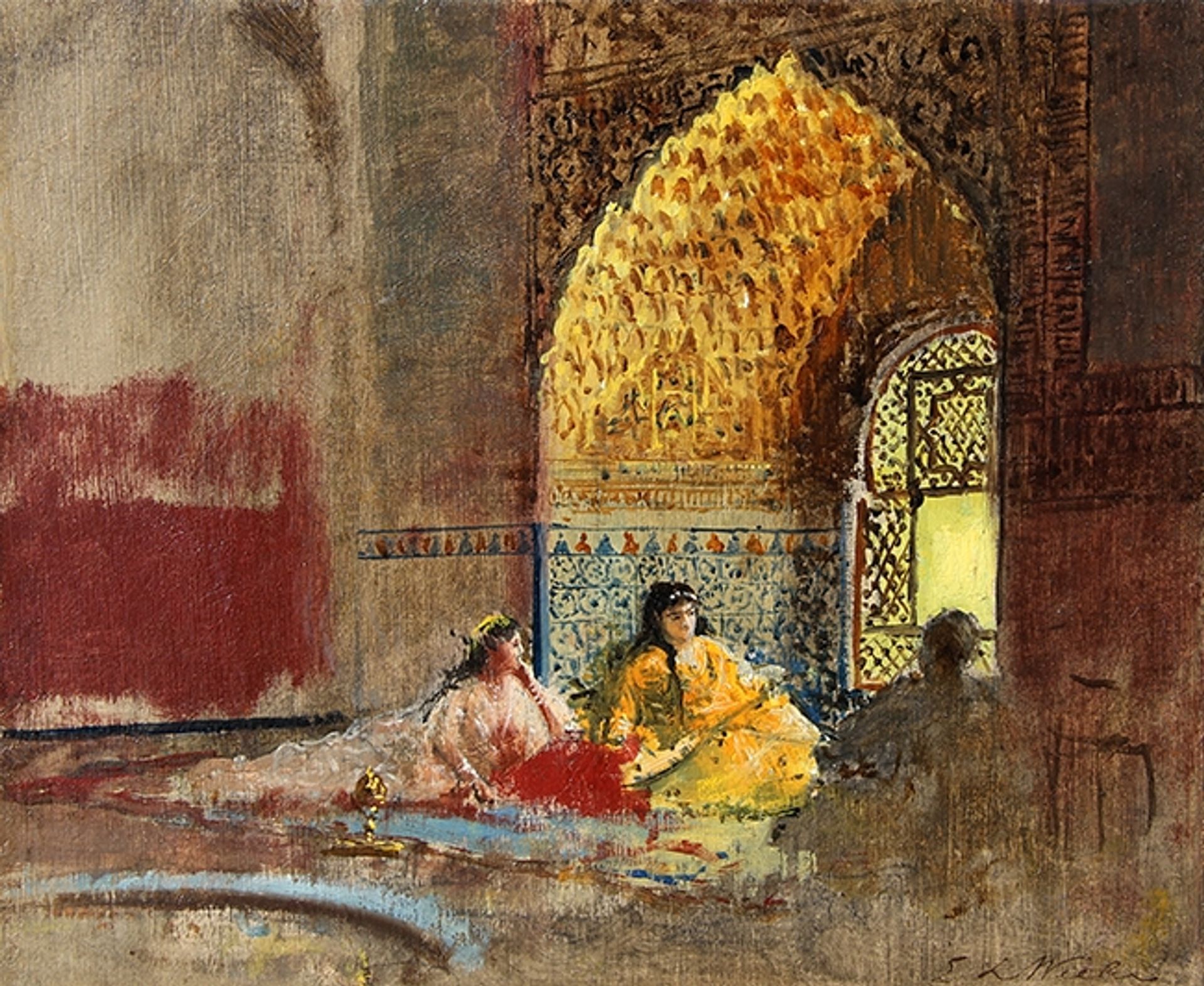 Interior of La Torre des Infantas, The Alhambra by Edwin Lord Weeks