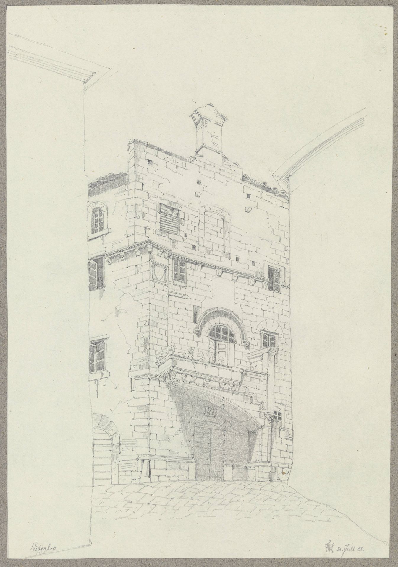 House in Viterbo by Friedrich Wilhelm Ludwig