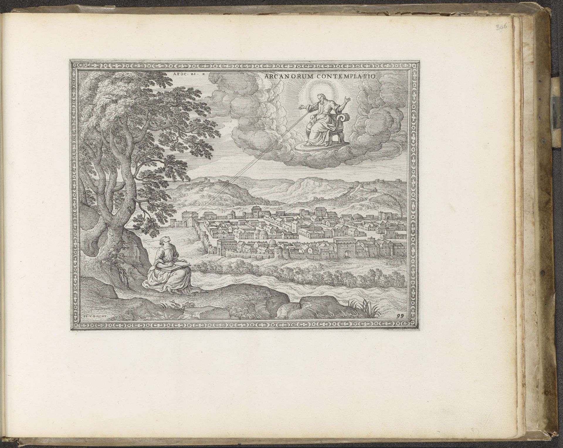 Johannes op Patmos en het nieuwe Jeruzalem by Pieter van der (I) Borcht