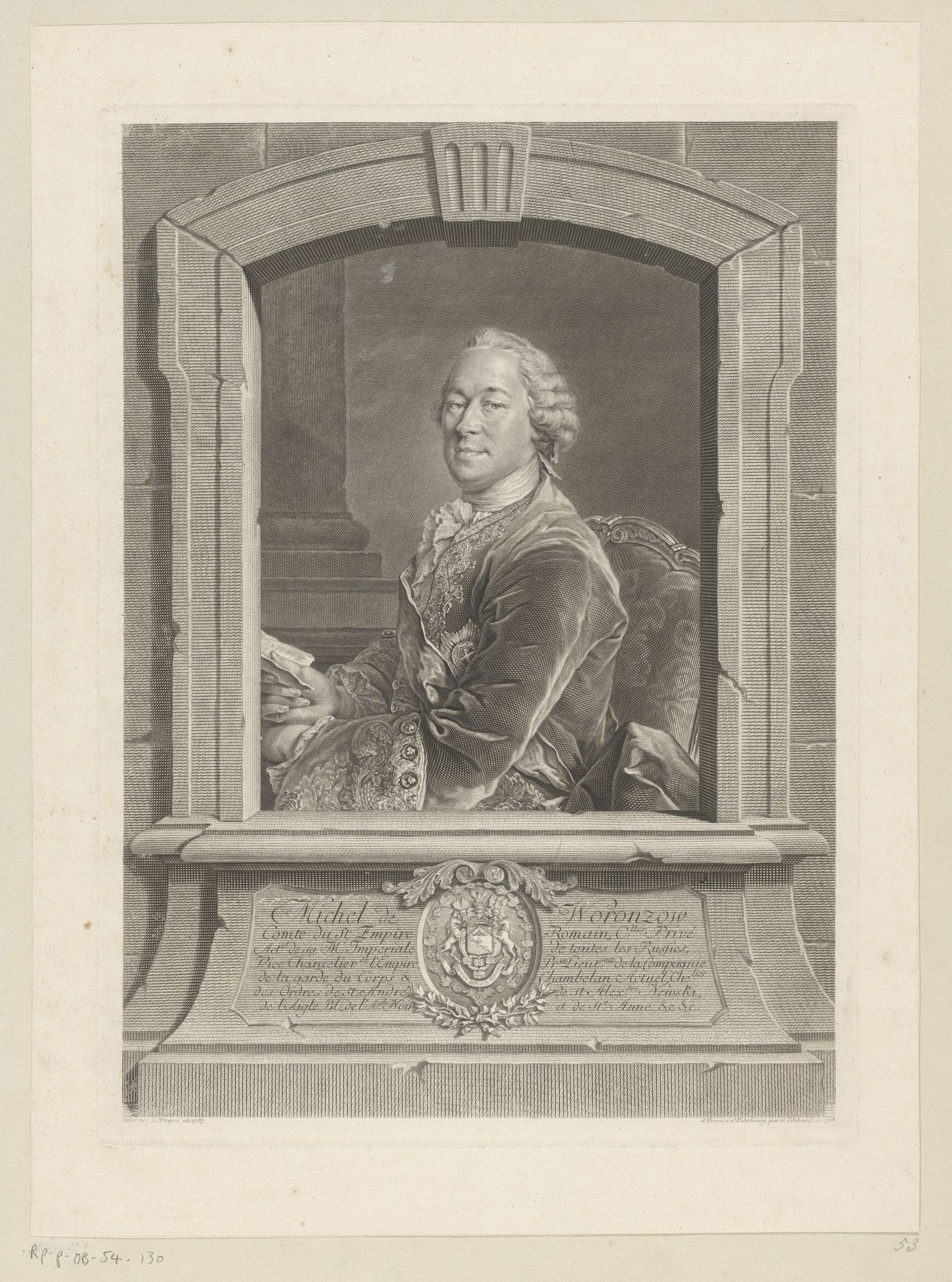 Portret van Mikhail Illarionovich Vorontsov by Georg Friedrich Schmidt