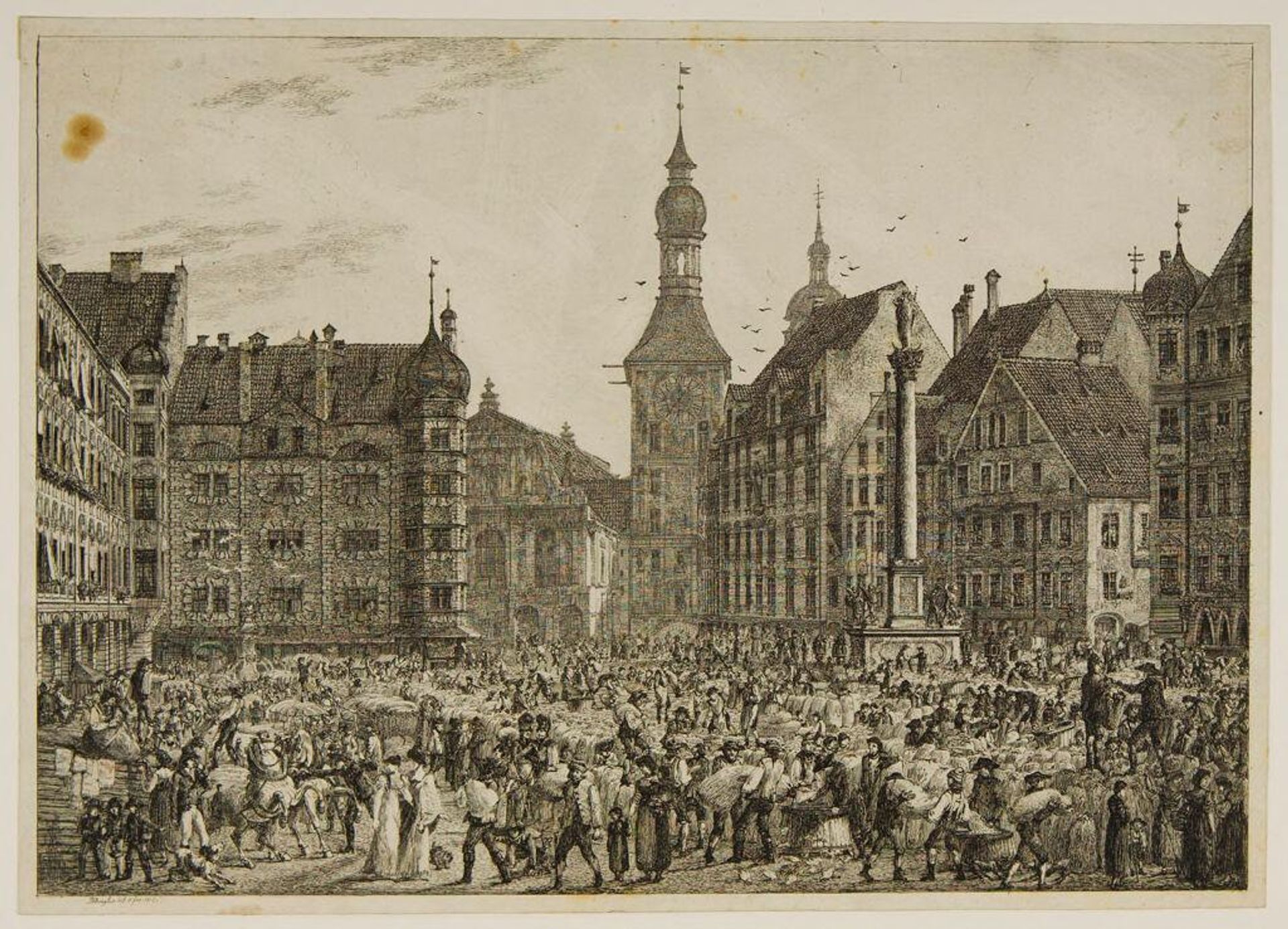 Schrannenplatz, Munich by Domenico Quaglio